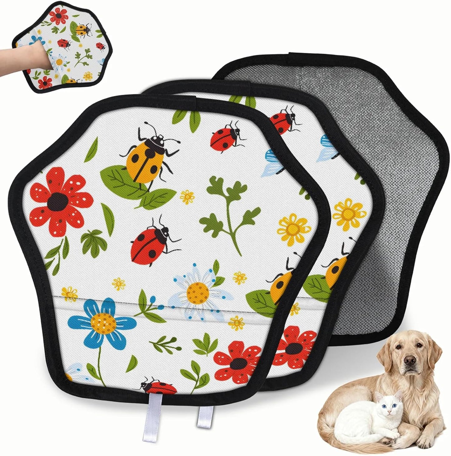 Pet Hair Removal Glove for Dogs Cats Reusable Washable Set