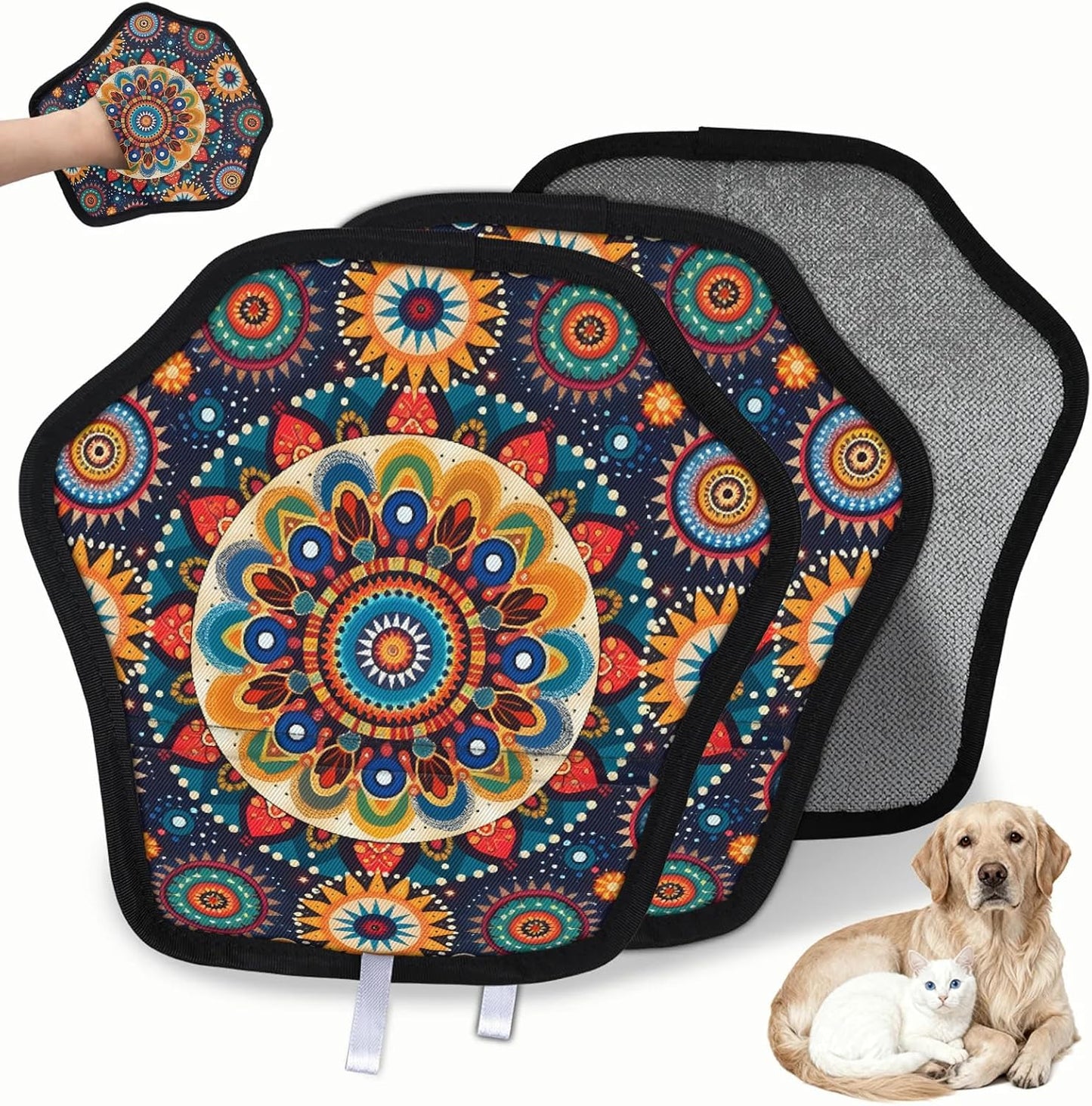 Pet Hair Removal Glove for Dogs Cats Reusable Washable Set