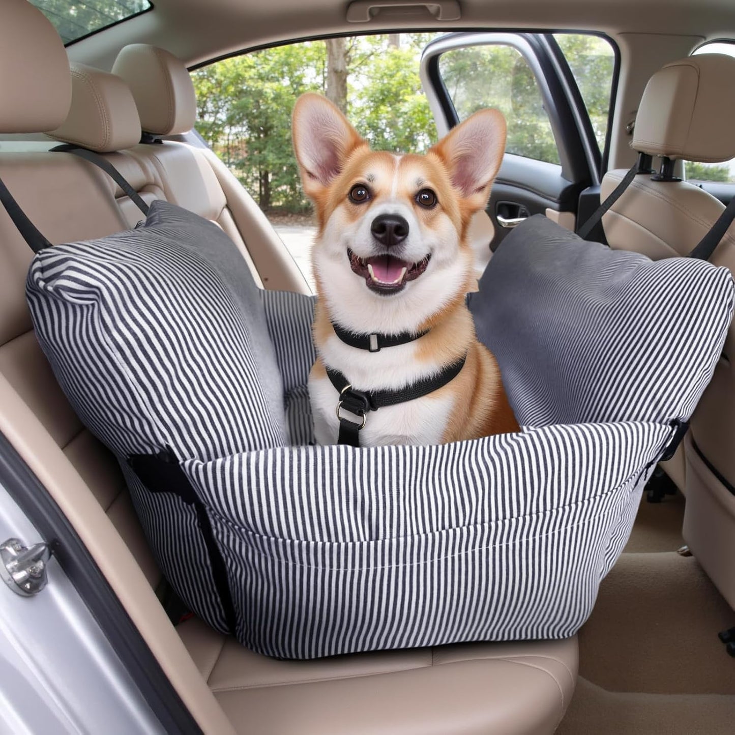 Dog Car Seat for Medium & Small Dogs - Portable Car Crate