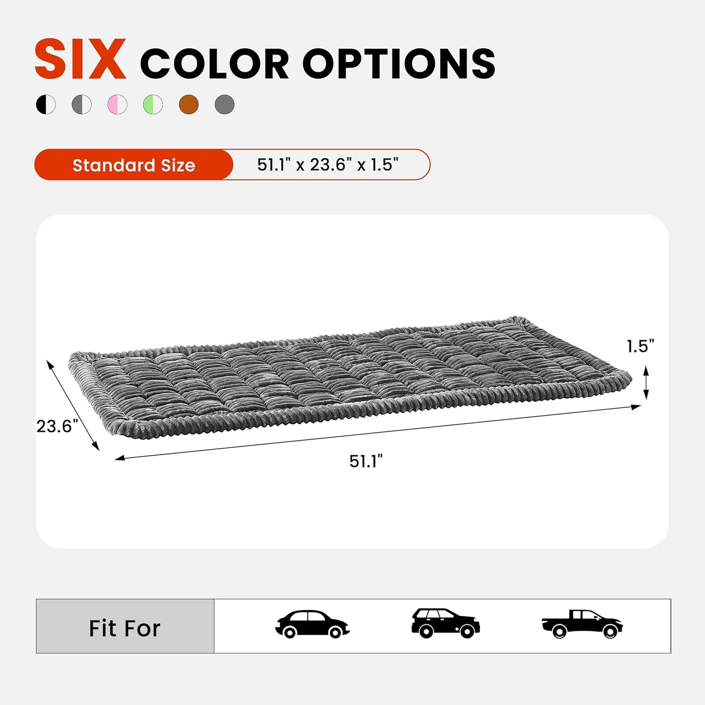 Backseat Dog Bed Mat for Car, Non-Slip Dog Bed for Car Back