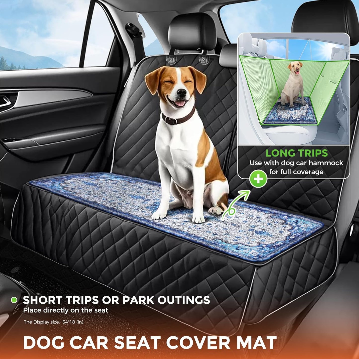 2 Pack Waterproof & Absorbent Dog Car Seat Cover Mat, Fits