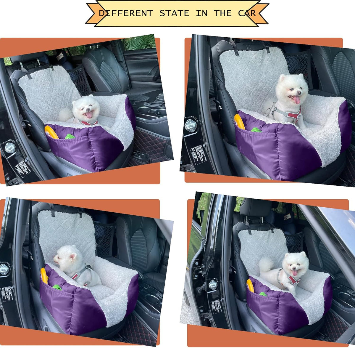 Car Seat Suitable for Small Dogs, Pet CarSeat with Storage