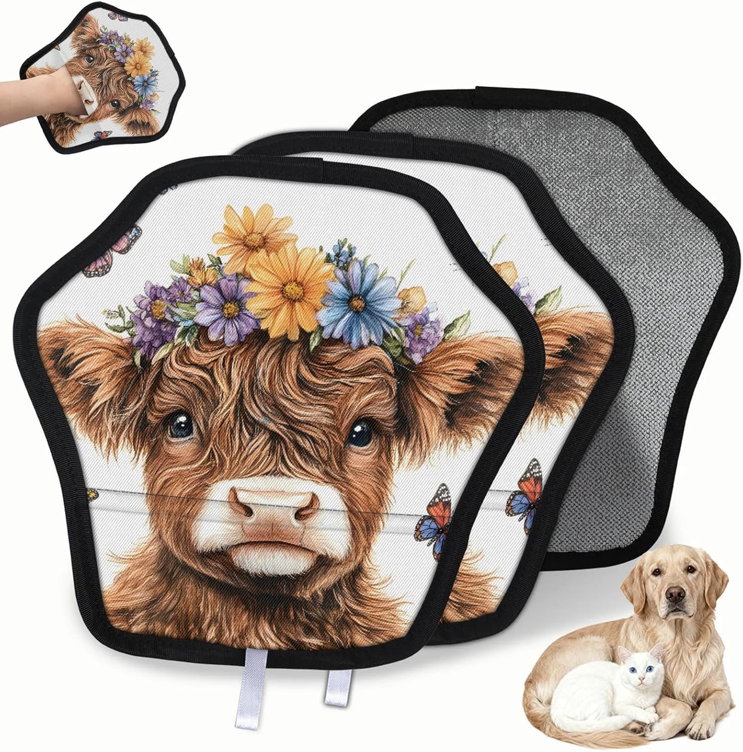 Pet Hair Removal Glove for Dogs Cats Reusable Washable Set