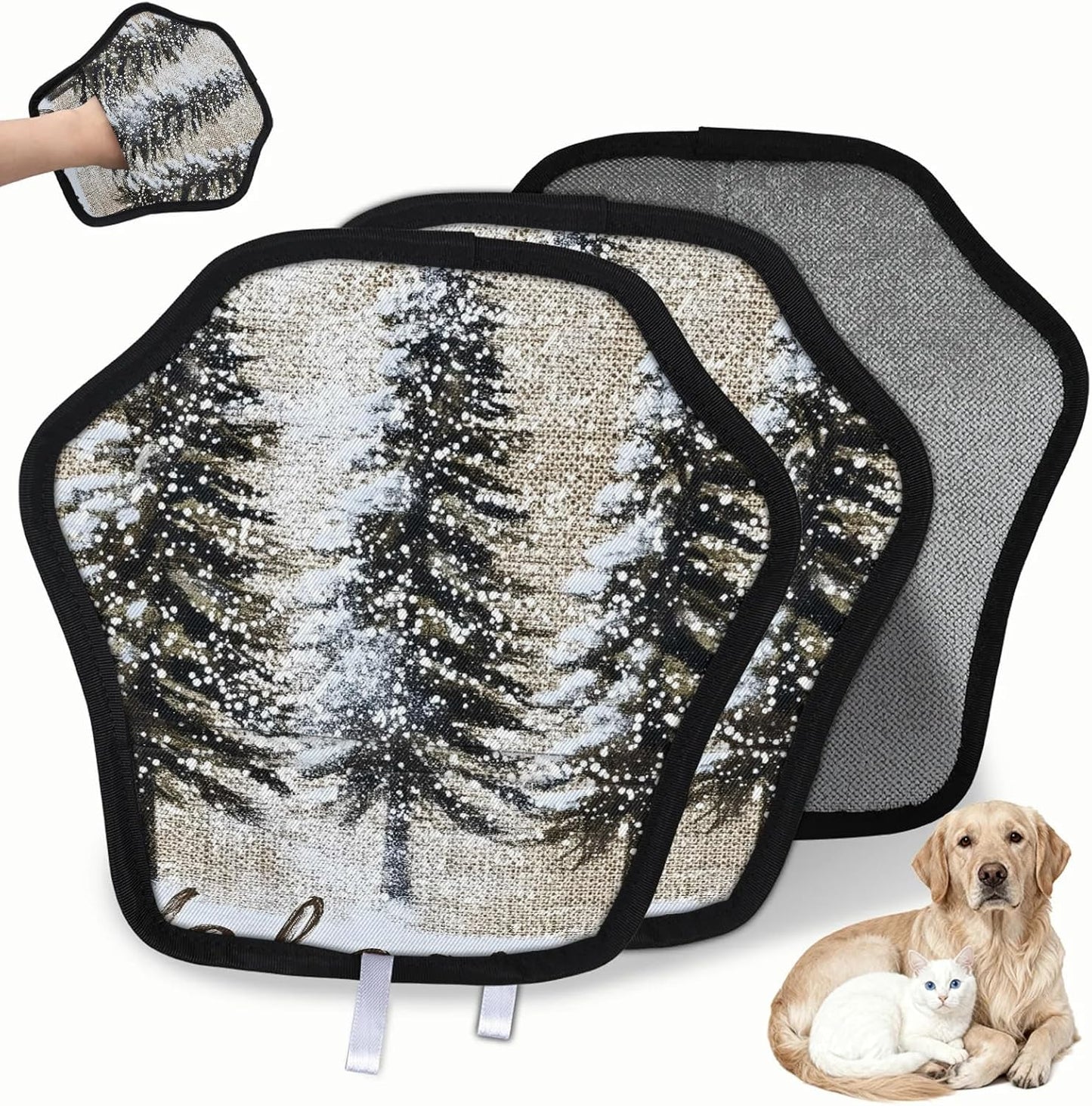 Pet Hair Removal Glove for Dogs Cats Reusable Washable Set