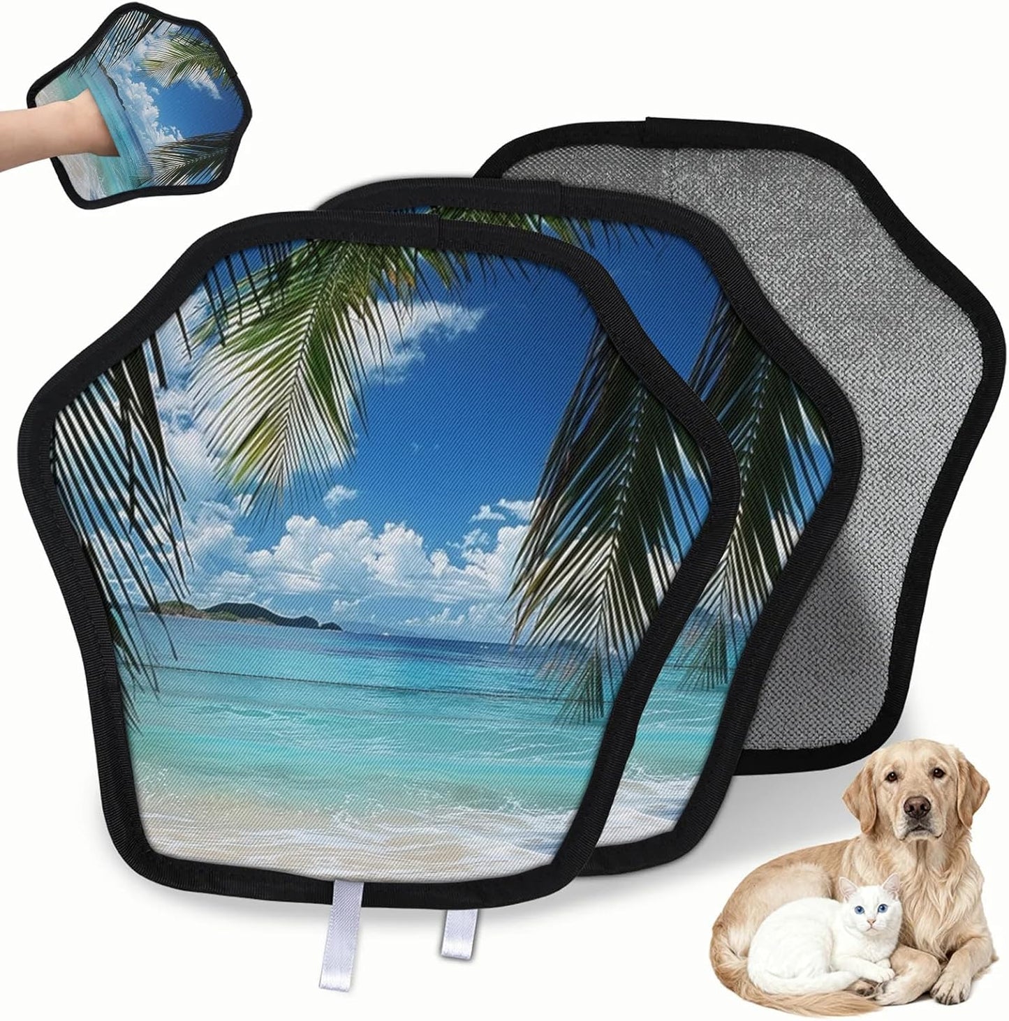 Palm Tree Leaf 2Pcs Electrostatic Reusable Pet Hair Removal
