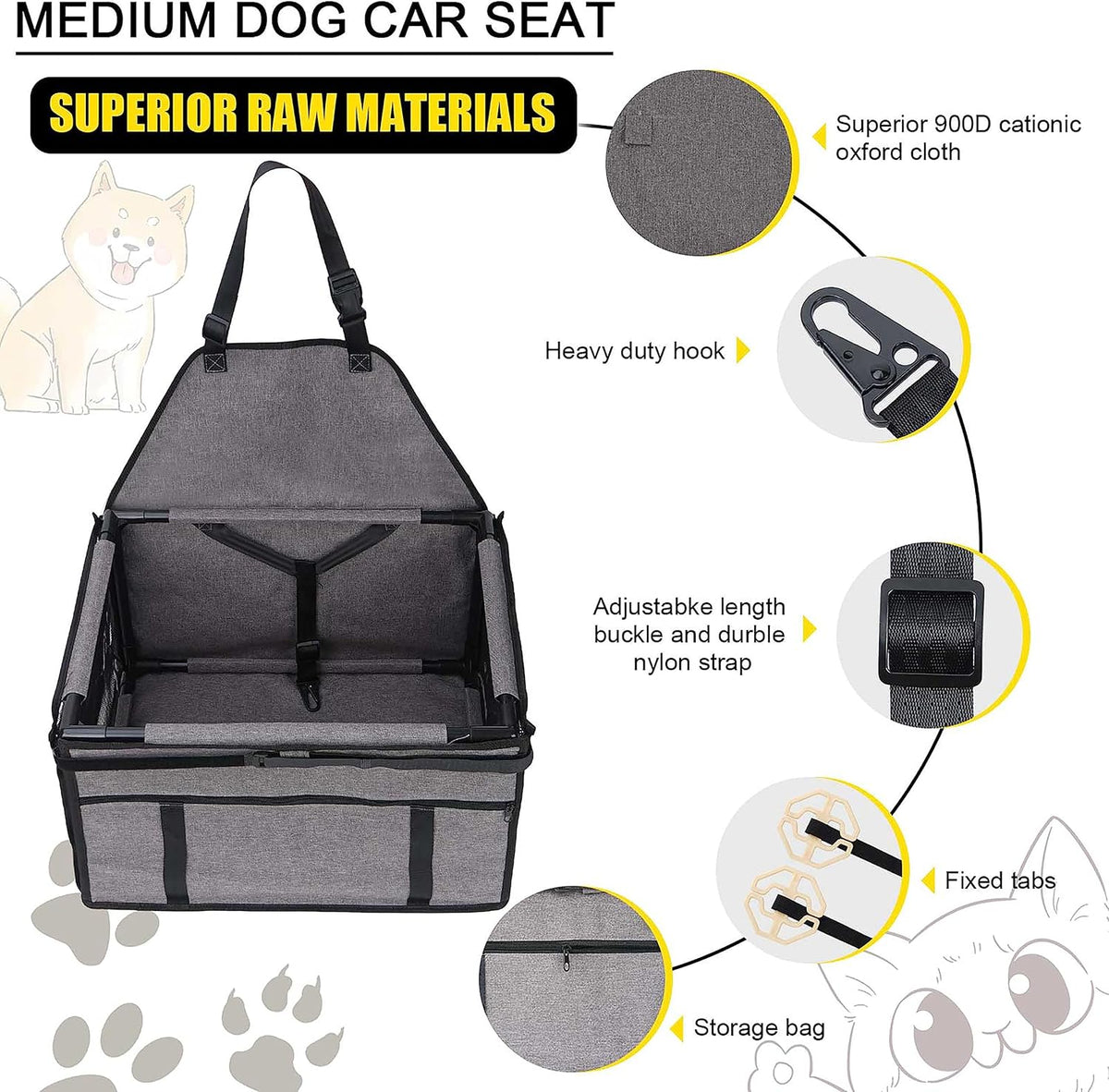 Dog Car Seats for Small and Medium Dogs,Portable Puppy/Pet
