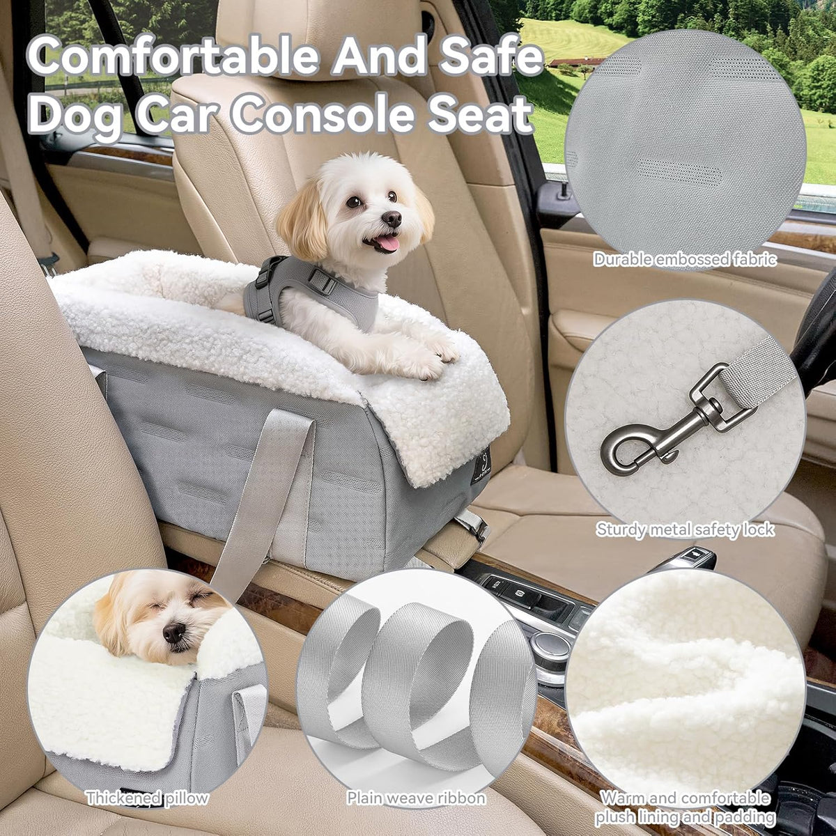 Center Console Dog Car Seat for Small Dogs Under 12 lbs –