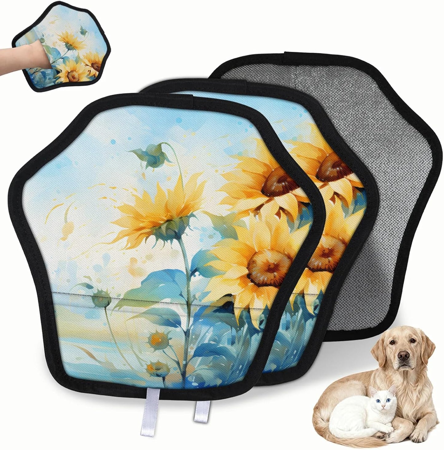Vintage Summer Sunflower 2Pcs Electrostatic Reusable Pet