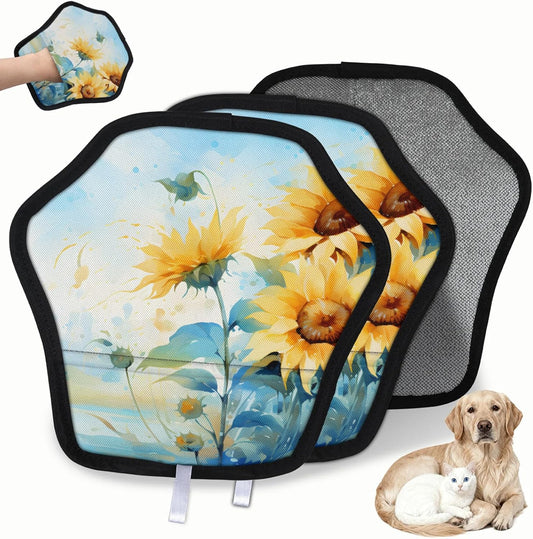 Vintage Summer Sunflower 2Pcs Electrostatic Reusable Pet