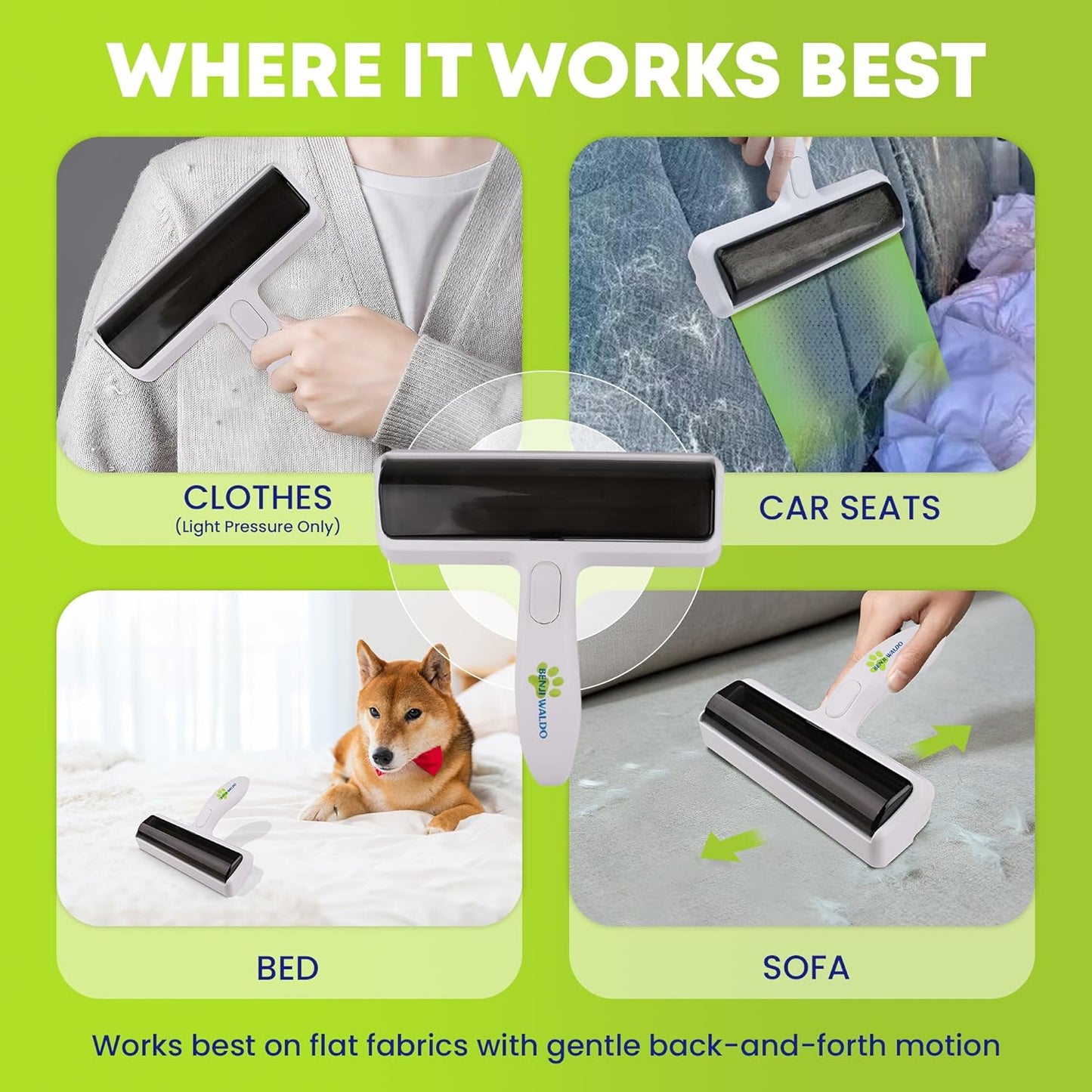 Pet Hair Removal Tool - Reusable Lint Roller for Dog & Cat