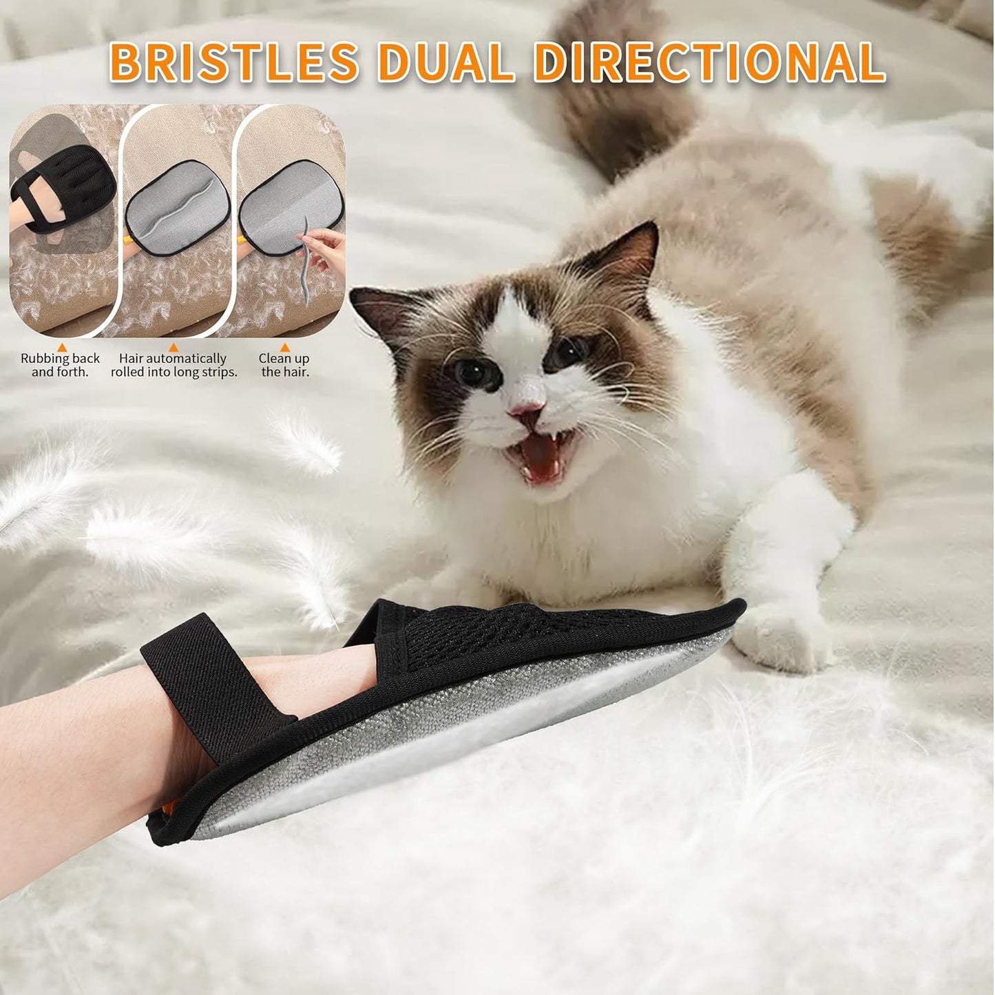 3/4PCS Pet Hair Removal Glove for Cats & Dogs,Upgraded