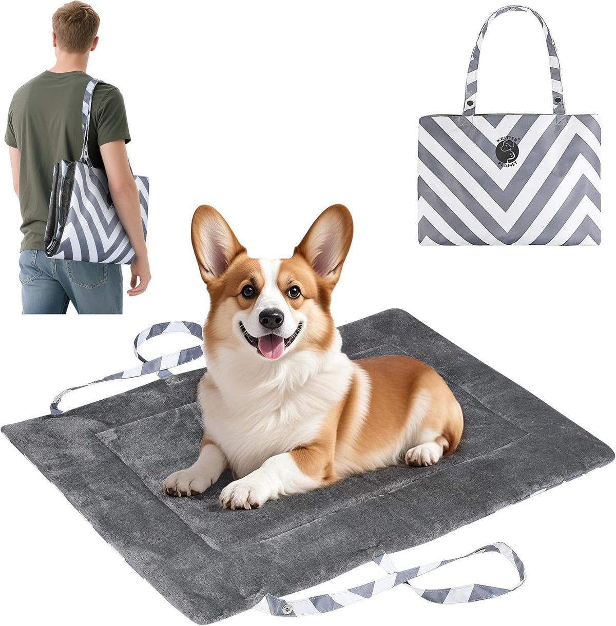Waterproof Dog Mat, Portable Reversible Pet Travel Mat, Pet