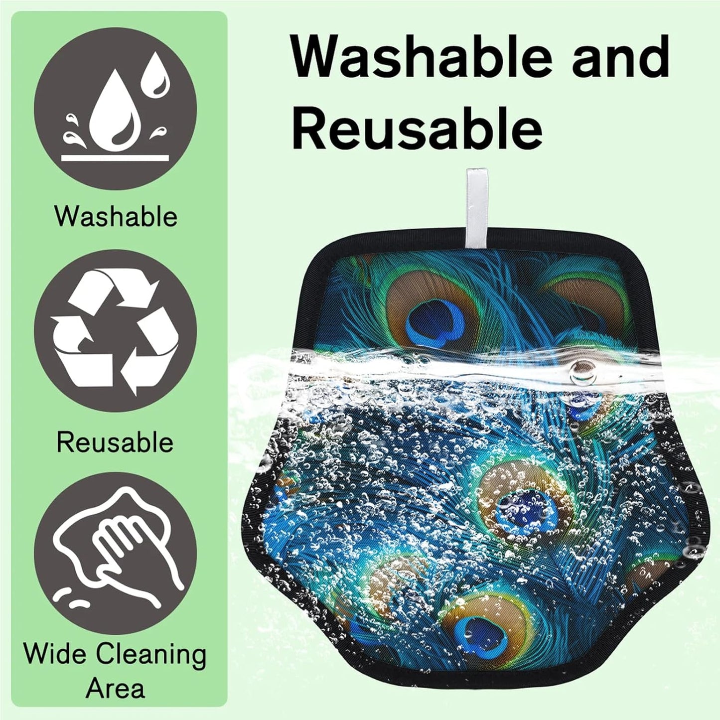 Vivid Peacock 2Pcs Electrostatic Reusable Pet Hair Removal