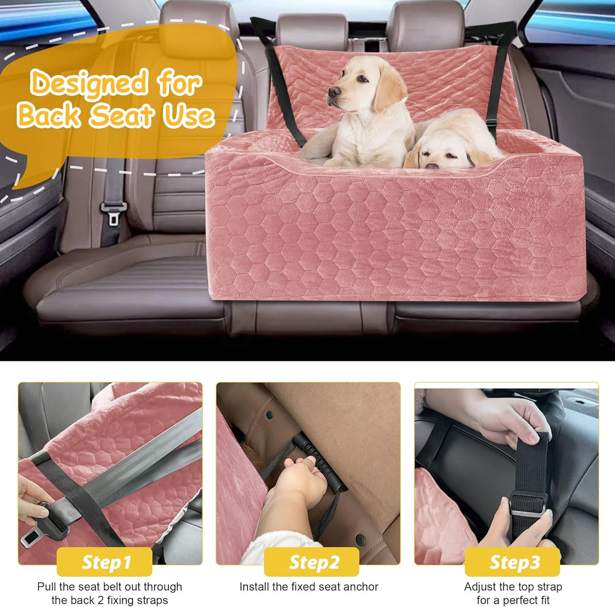 Dog Car Seat for Medium/Large Dog Booster Seat Under 60 lbs