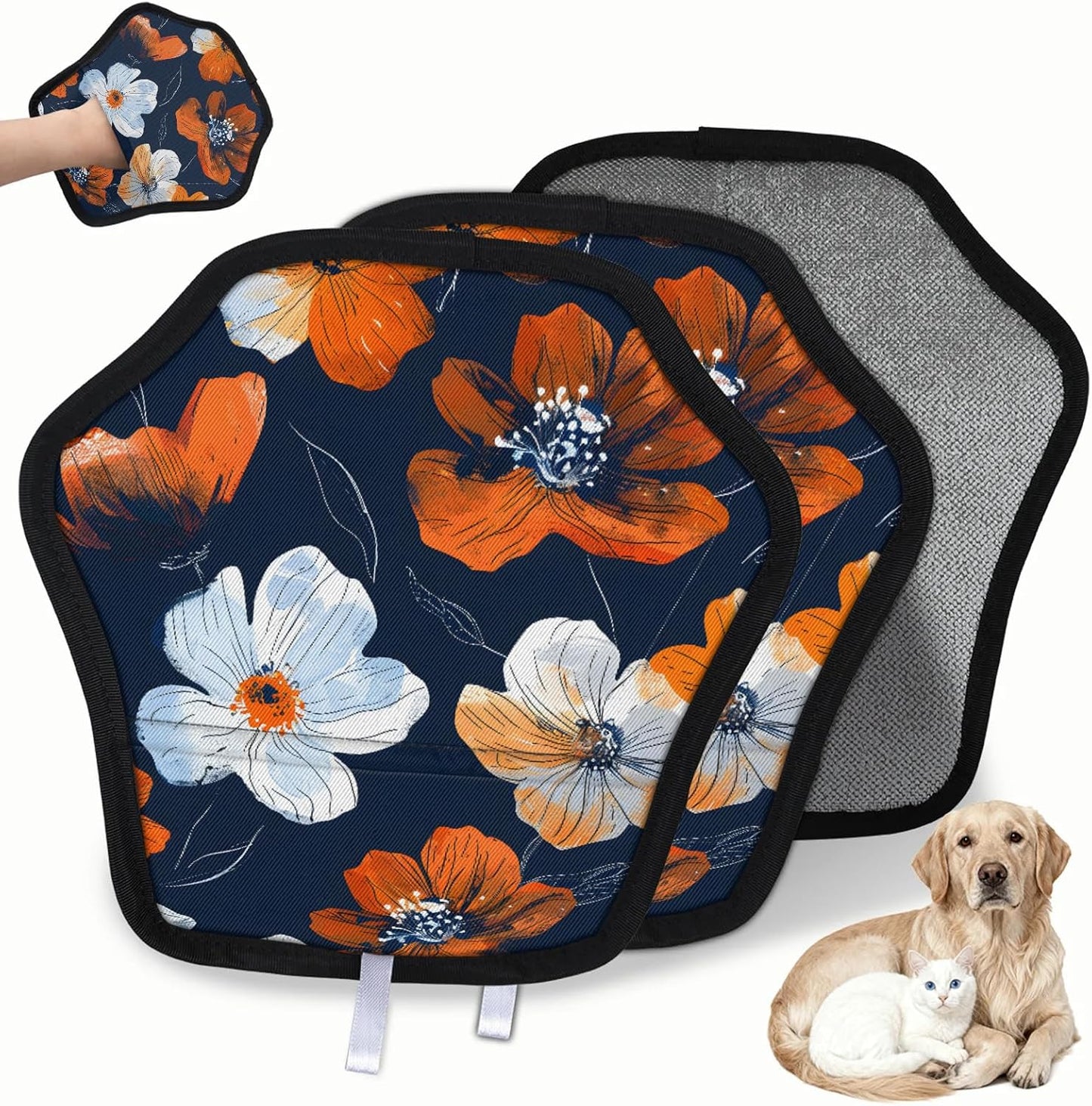 Pet Hair Removal Glove for Dogs Cats Reusable Washable Set