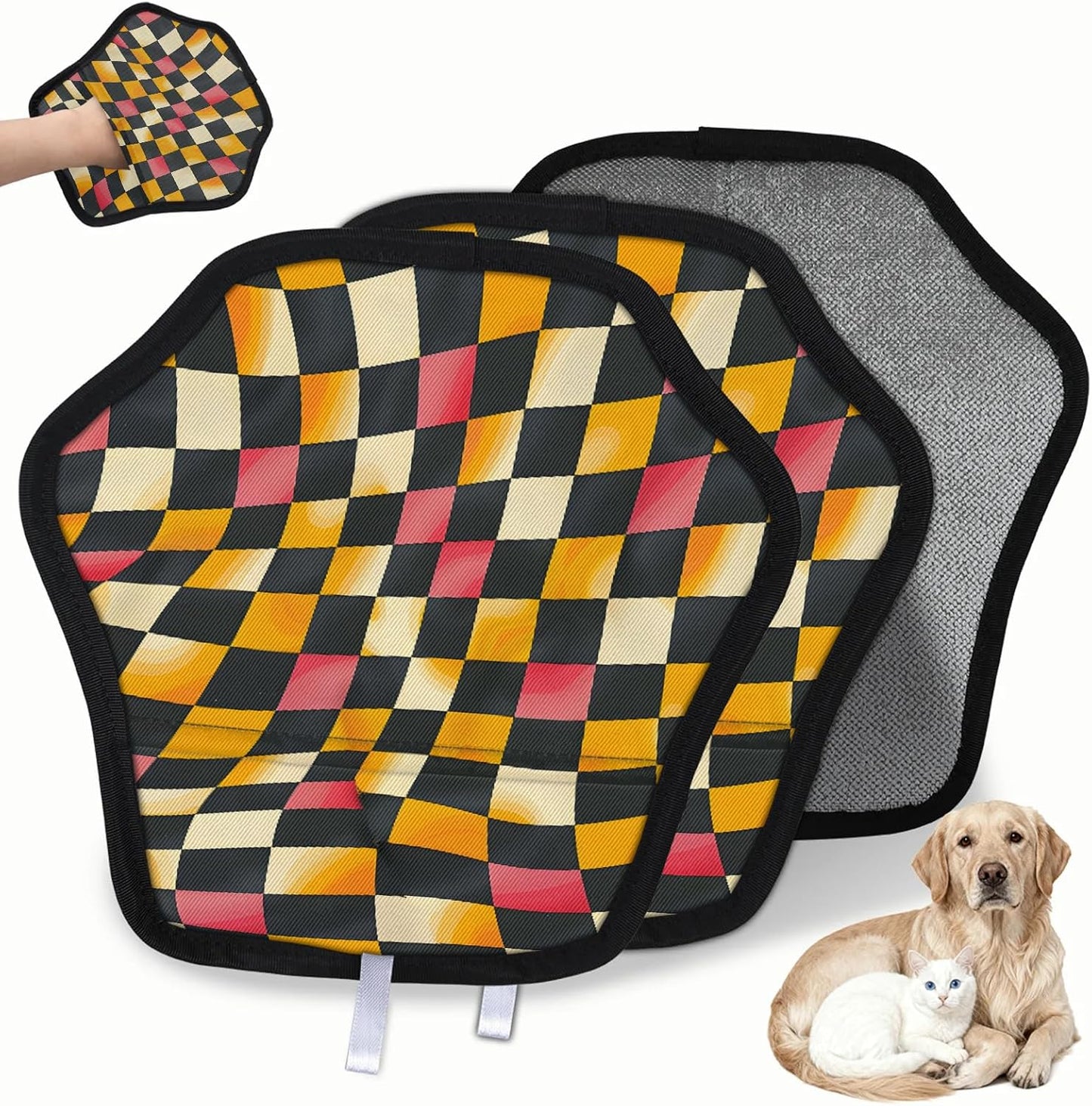 Pet Hair Removal Glove for Dogs Cats Reusable Washable Set