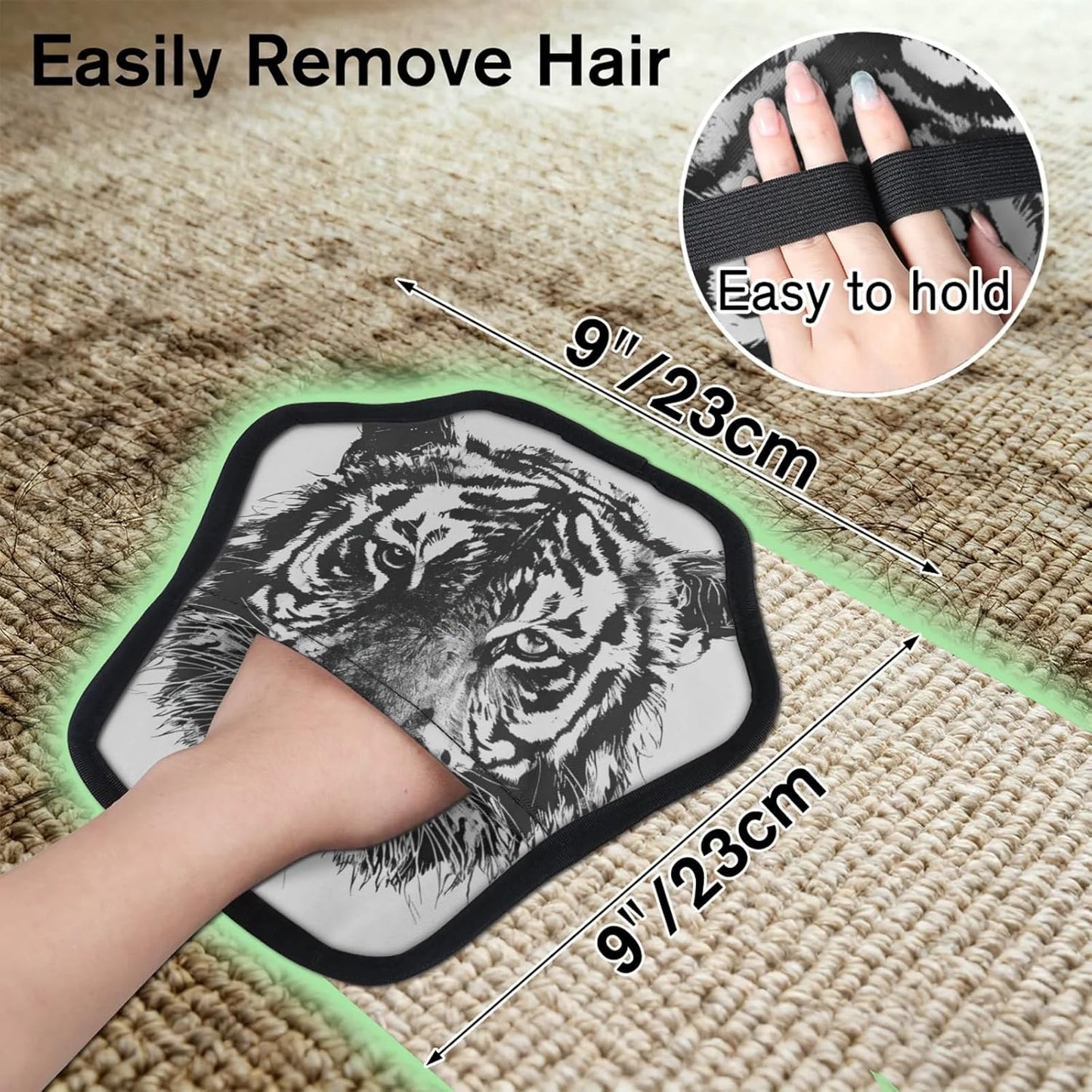 Black and White Tiger 2Pcs Electrostatic Reusable Pet Hair