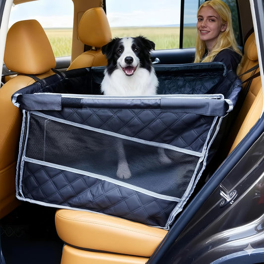 Dog Car Seat for Large Dogs, Back Seat Extender with Mesh