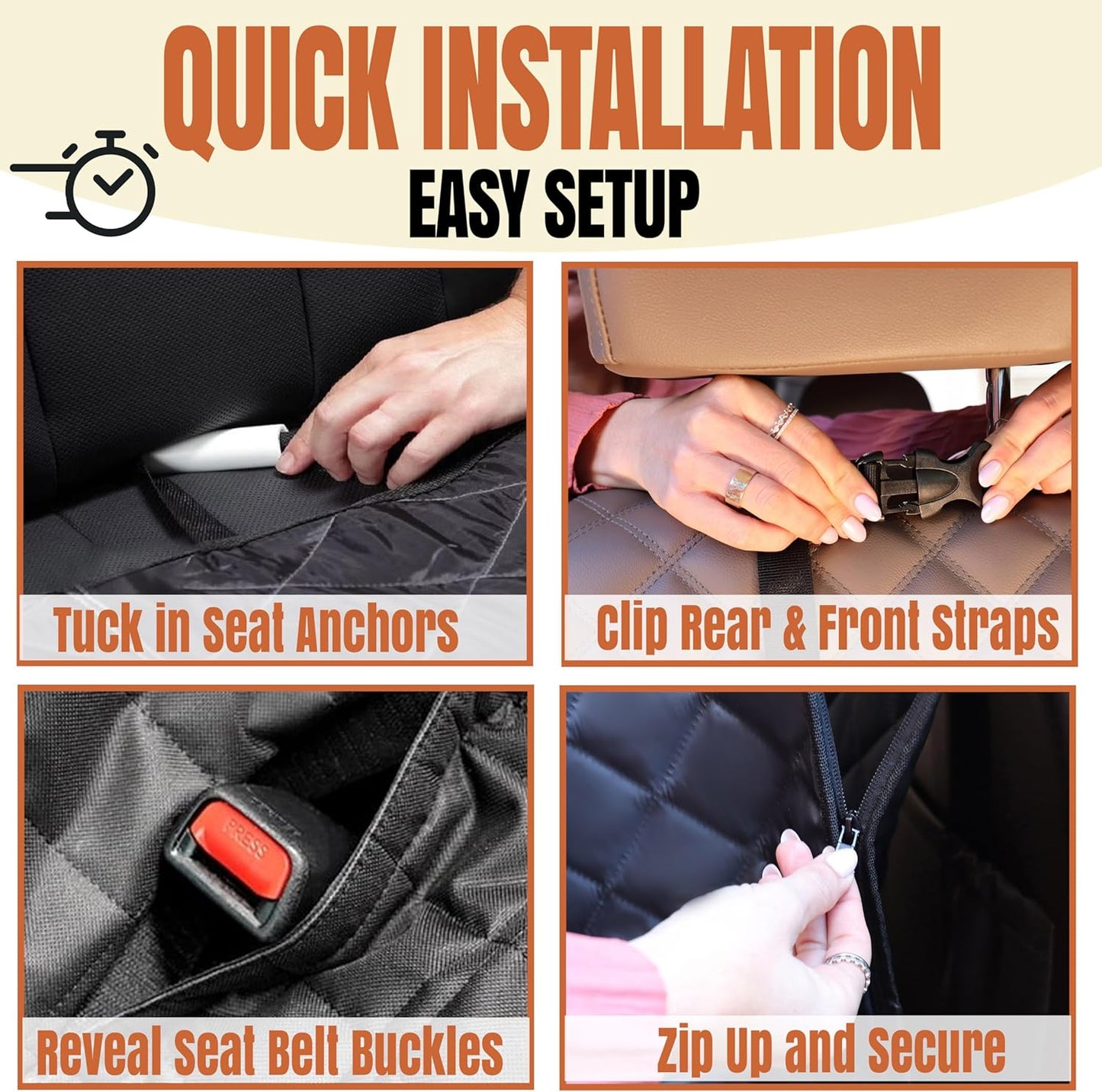 Back Seat Extender for Dogs, Hard Bottom Car Seat Cover for