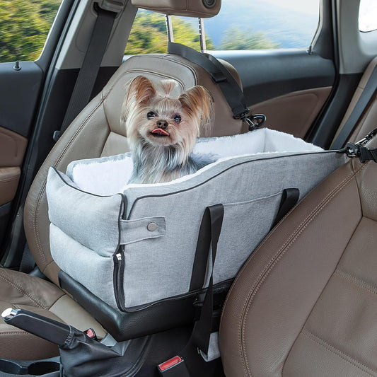 Center Console Dog Car Seat for Small Dogs Up to
