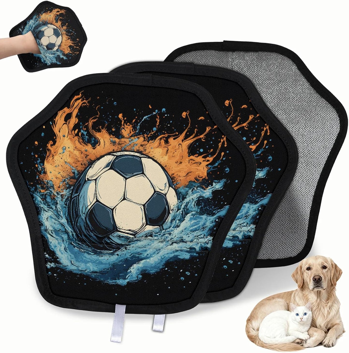 Soprt Soccer 2Pcs Electrostatic Reusable Pet Hair Removal