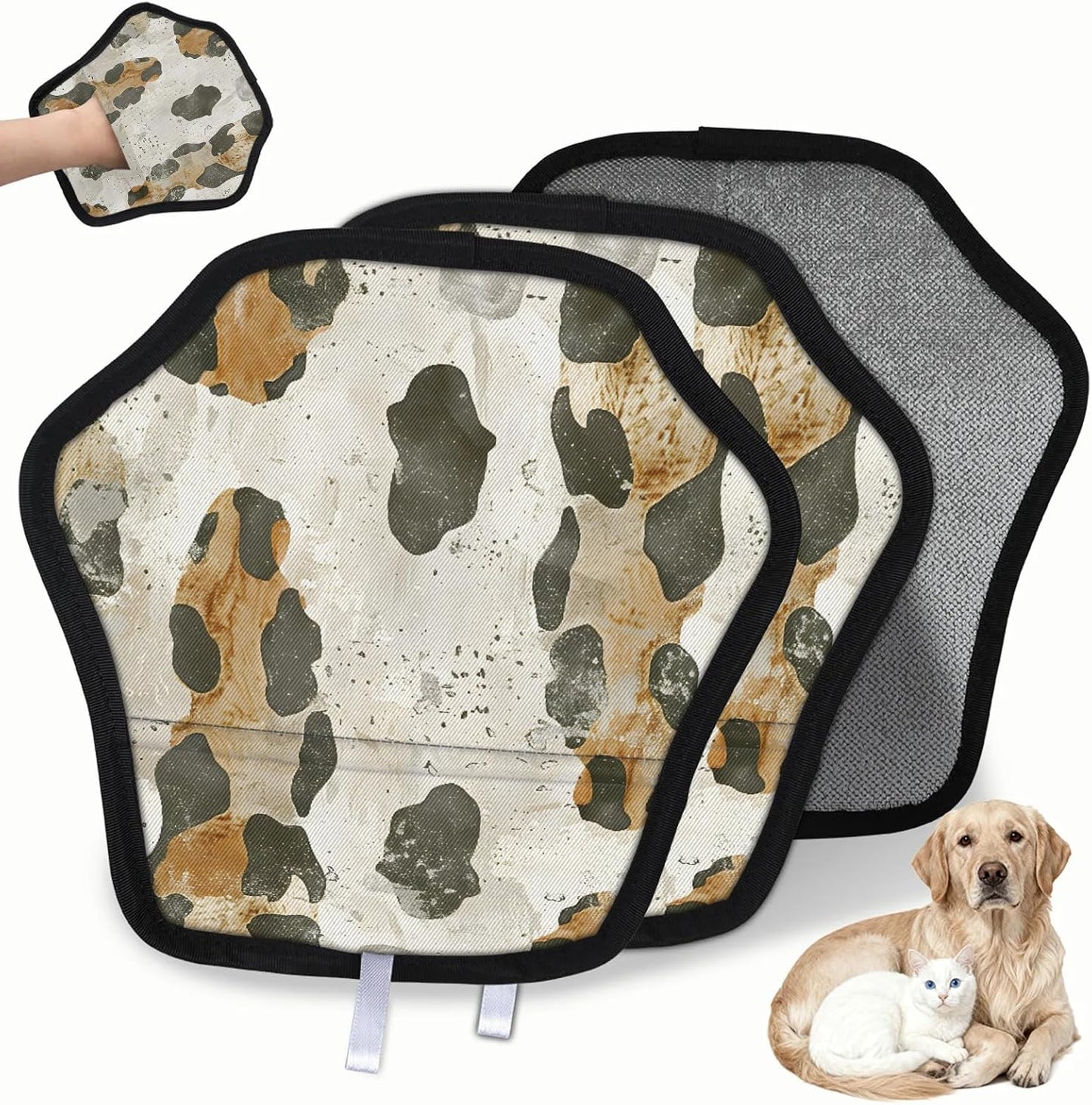 Animal Leopard Print 2Pcs Electrostatic Reusable Pet Hair