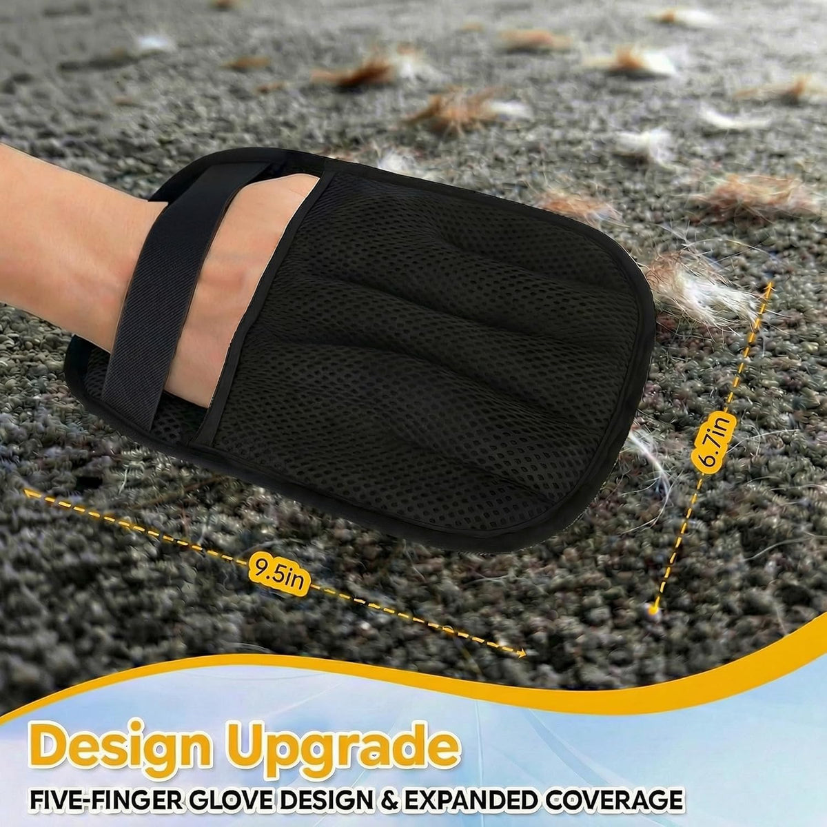 Pet Hair Removal Glove for Cat & Dog,Resuable Five-Finger