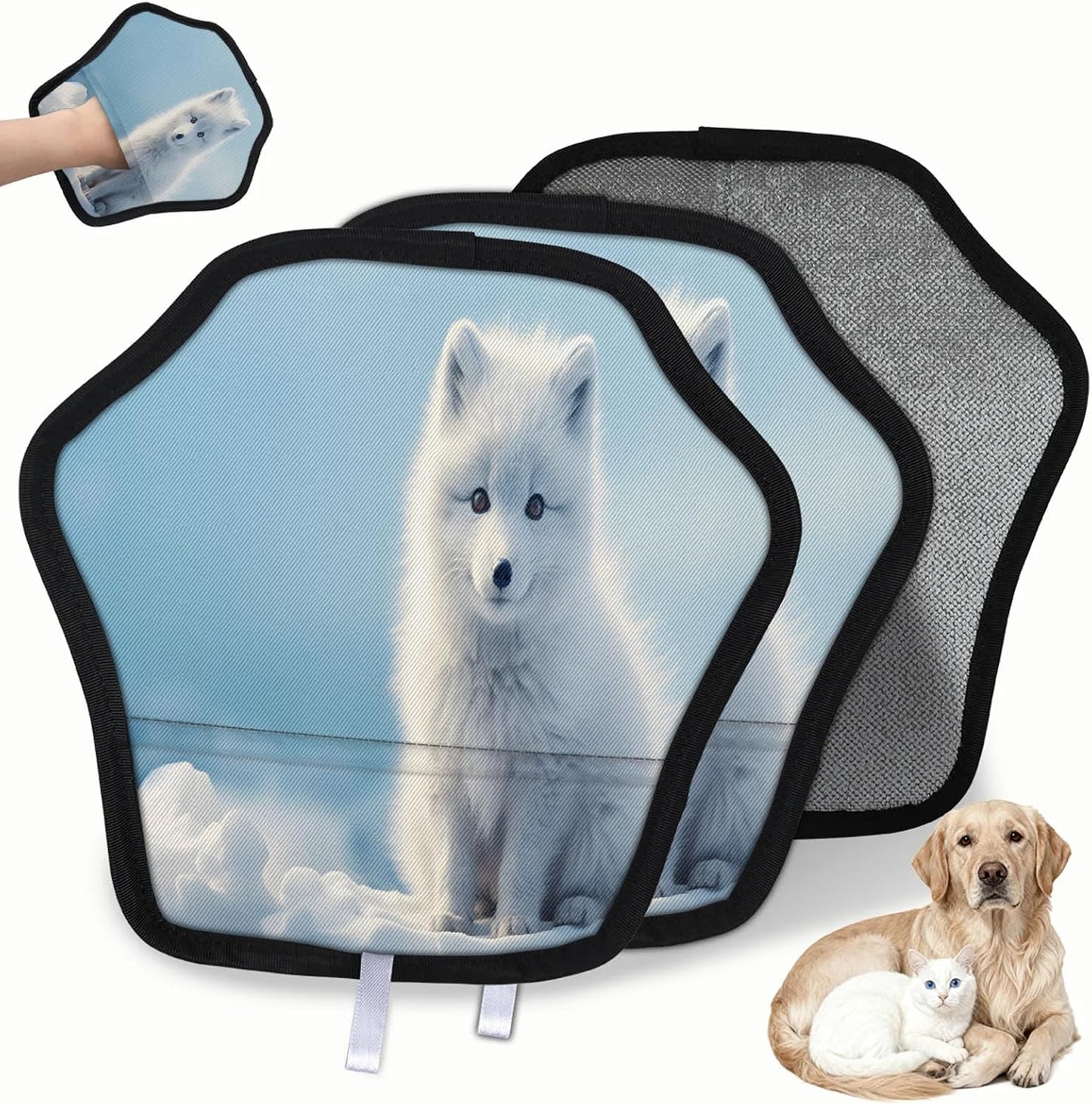 Pet Hair Removal Glove for Dogs Cats Reusable Washable Set