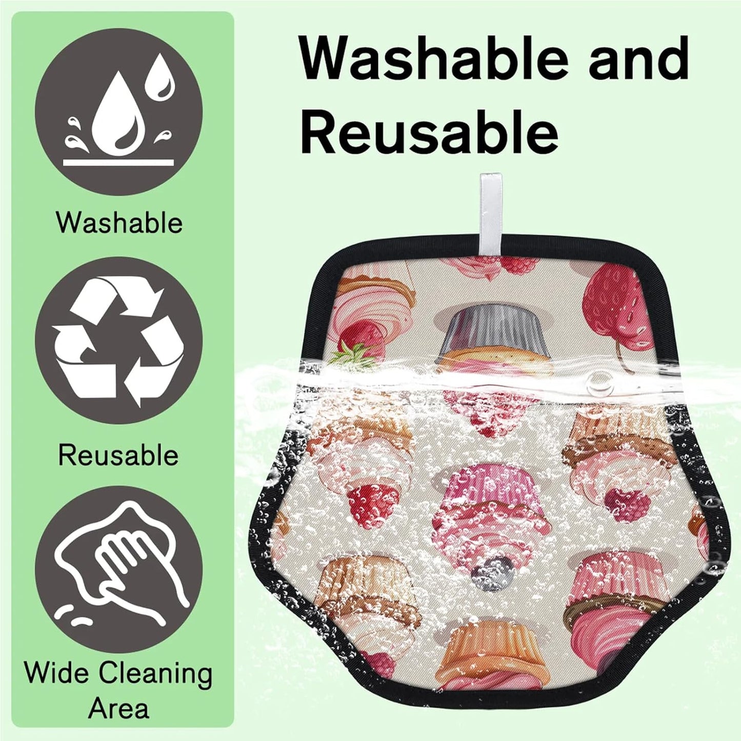 Sweets Cupcake Donut 2Pcs Electrostatic Reusable Pet Hair
