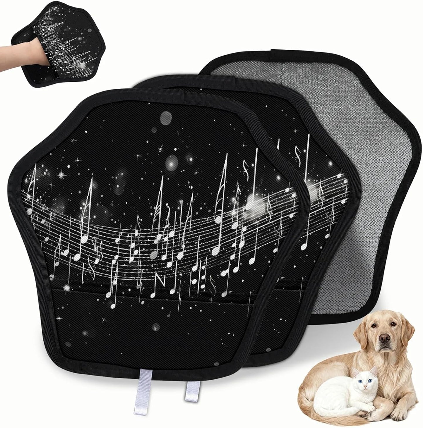 Pet Hair Removal Glove for Dogs Cats Reusable Washable Set
