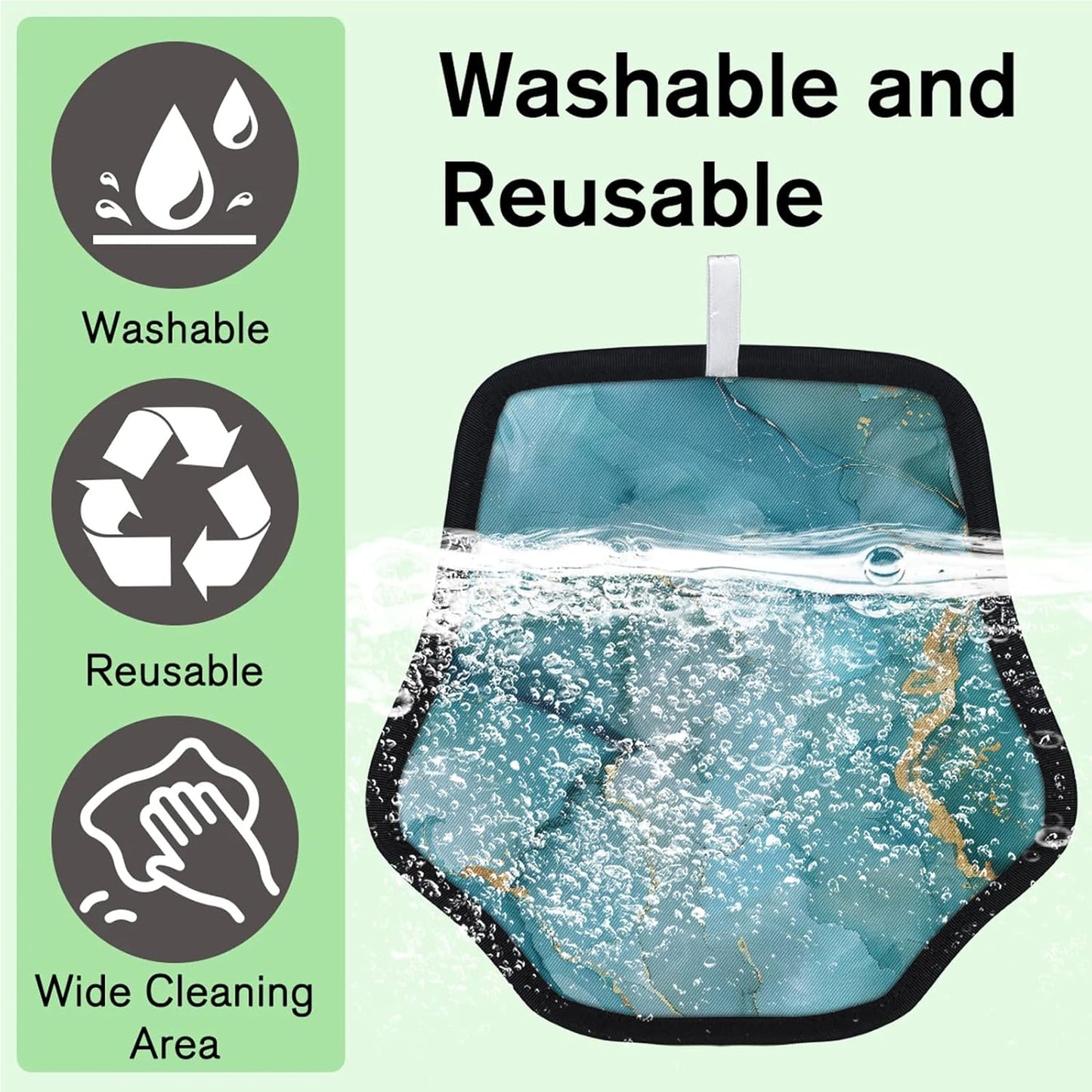 Blue and Turquoise Marble 2Pcs Electrostatic Reusable Pet