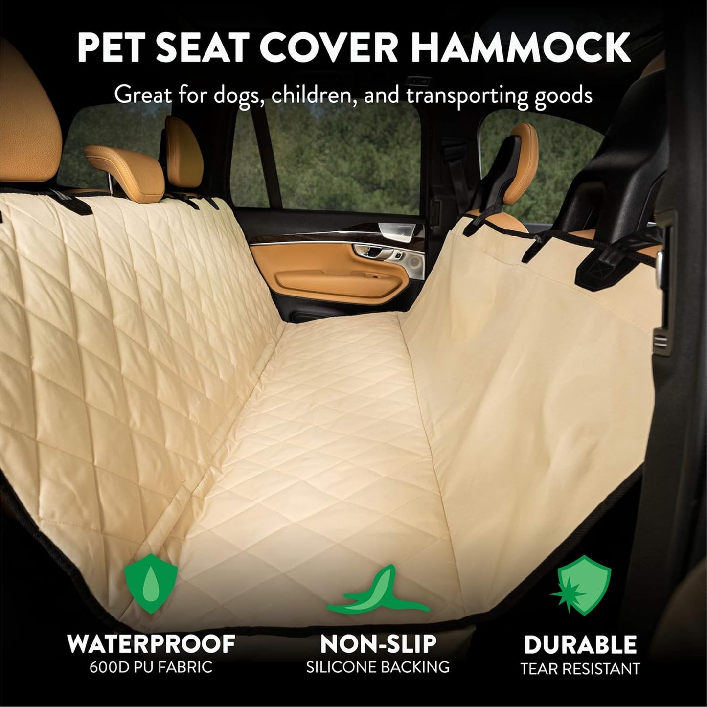Premium Rear Car Seat Protector w/Hammock | Washable &