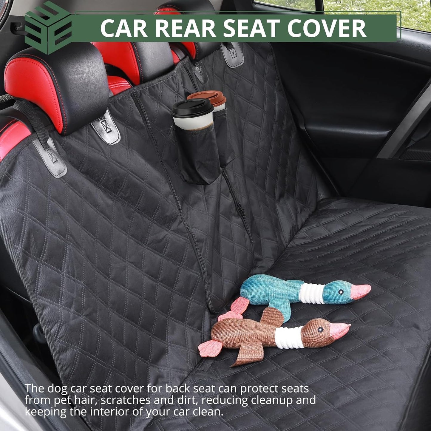 Dog Car Seat Cover for Back Seat - , Anti-Scratch, Nonslip