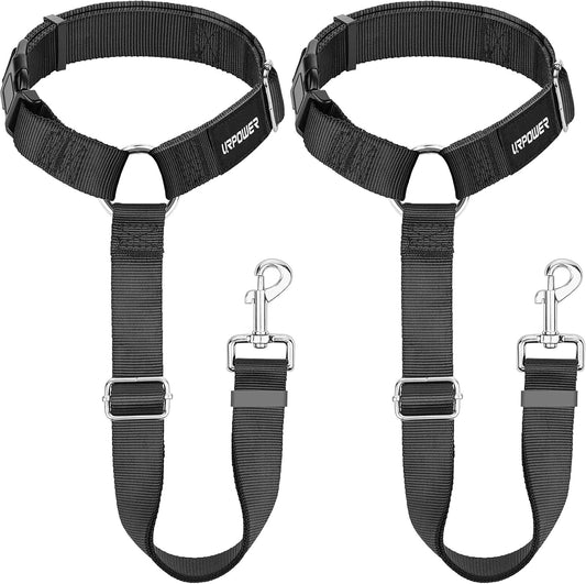 URPOWER Dog Seat Belt 2 Pack Safety Dog Car Seat Belt Strap Car Headrest Restraint Adjustable Vehicle Seatbelts Durable Nylon Car Harness for Dogs, Cats and Pets