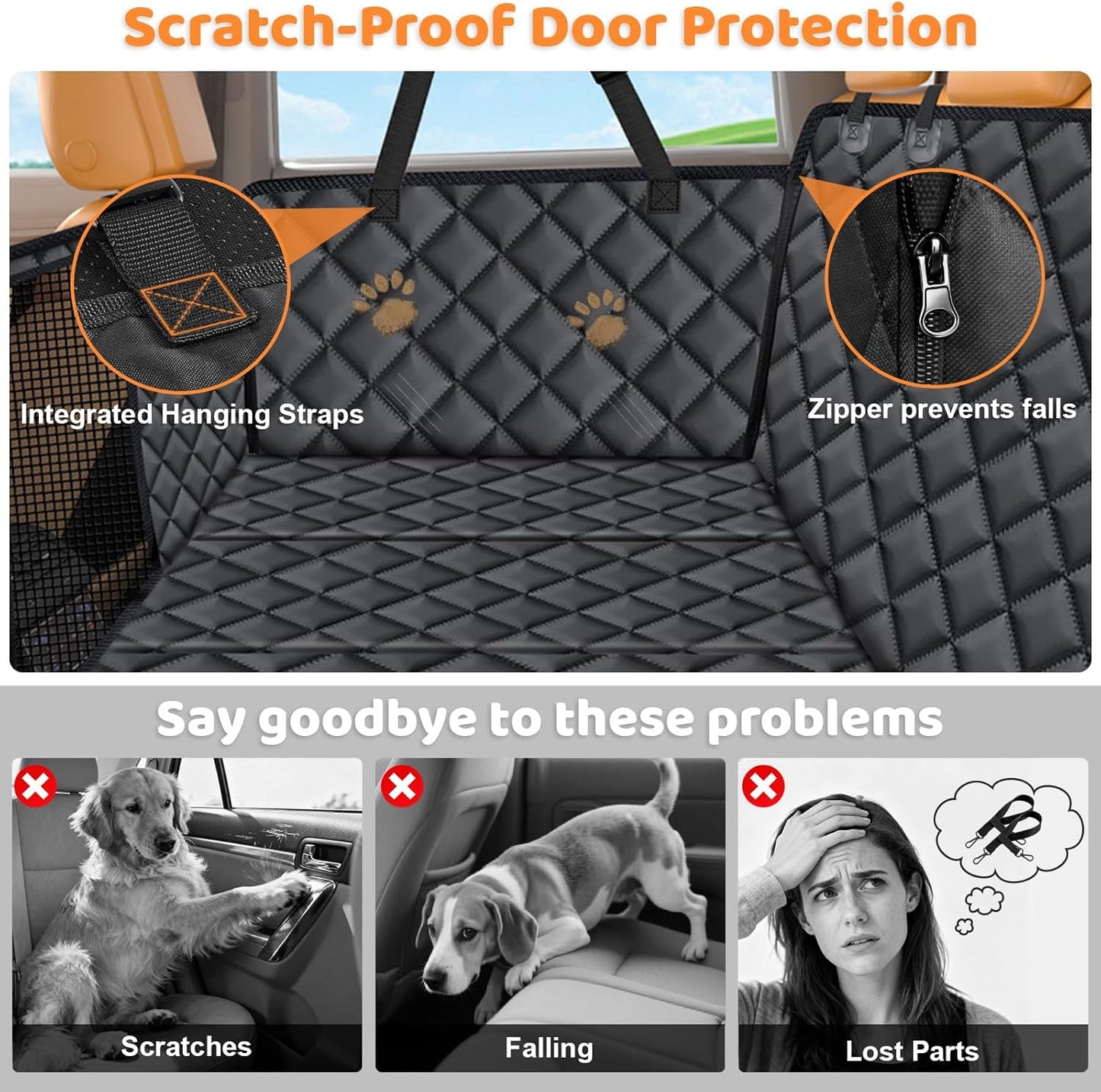 Backseat Extender for Dogs - Hard Bottom Dog Car Seat Cover