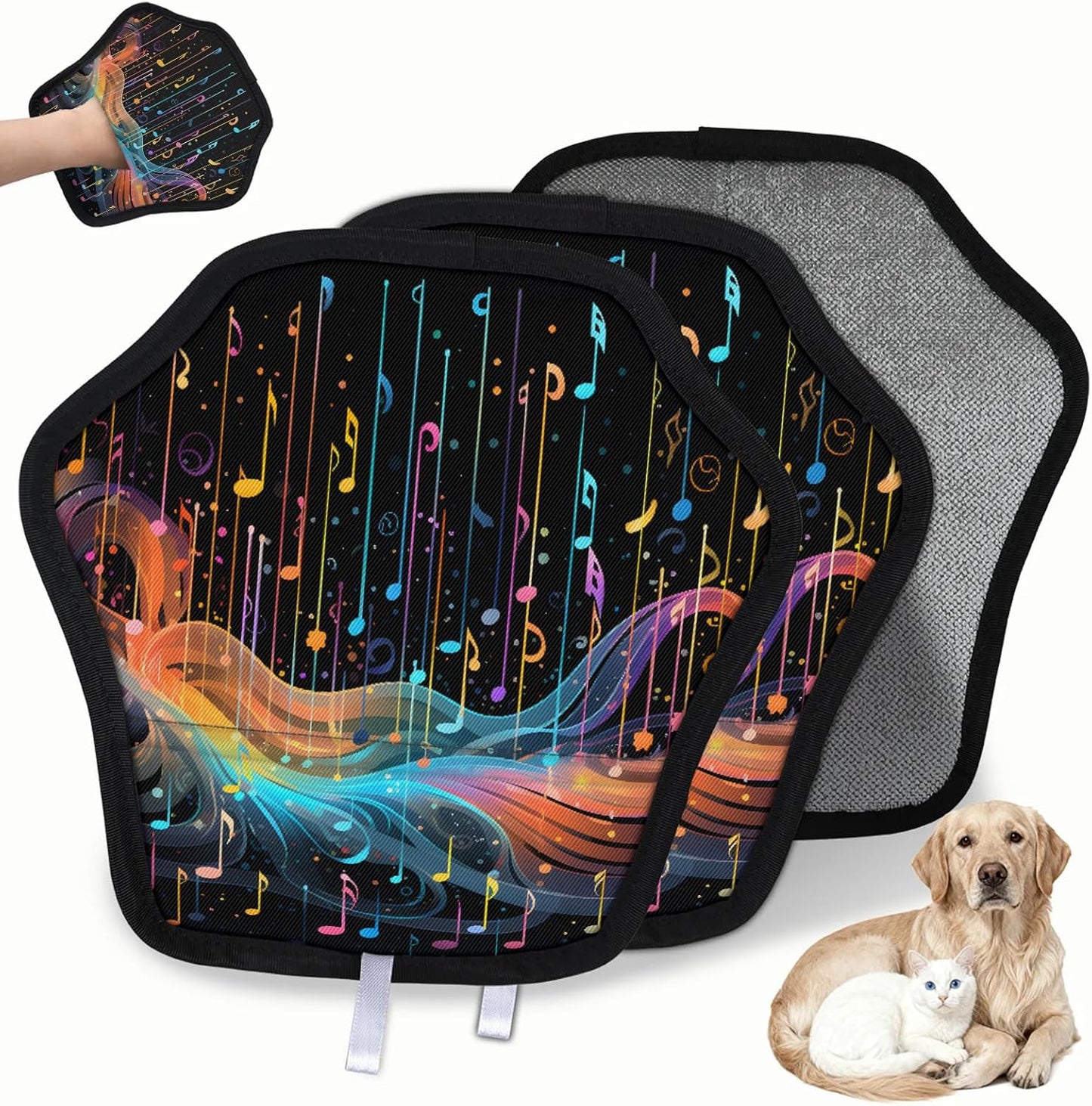 Pet Hair Removal Glove for Dogs Cats Reusable Washable Set