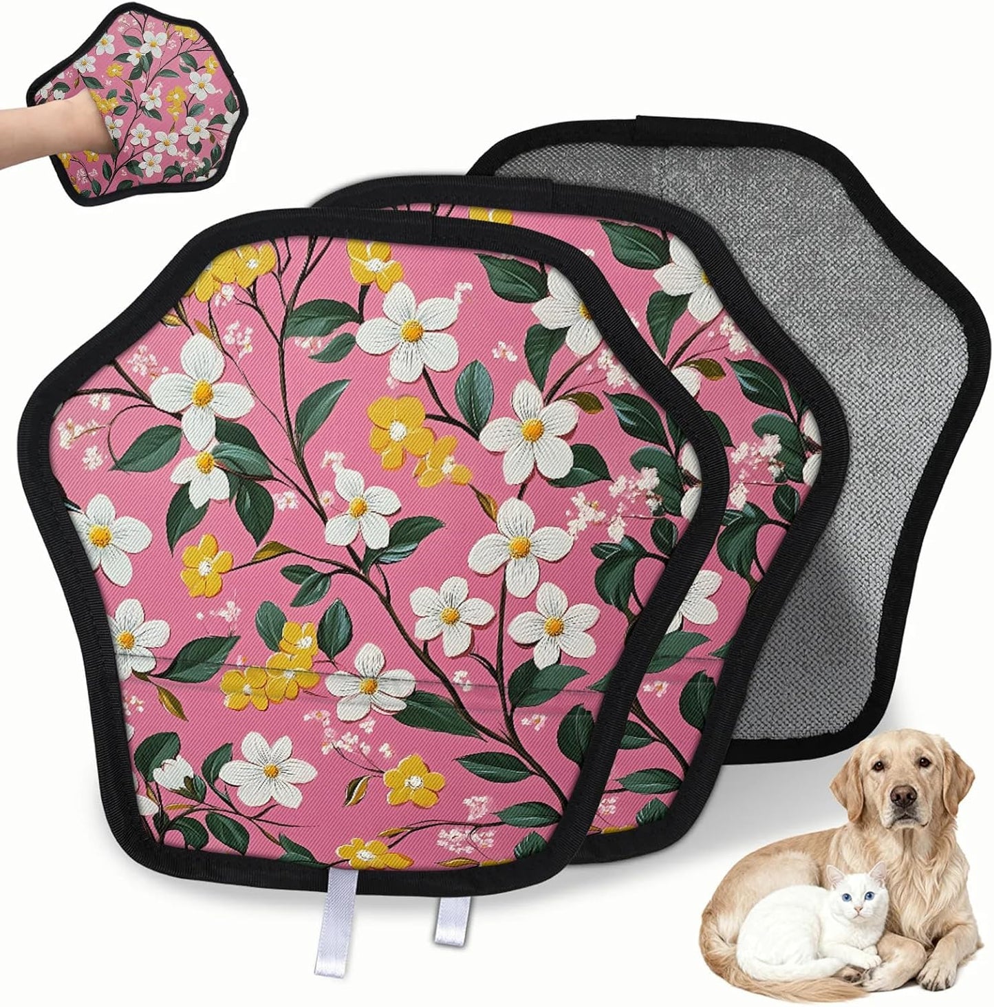 Pet Hair Removal Glove for Dogs Cats Reusable Washable Set