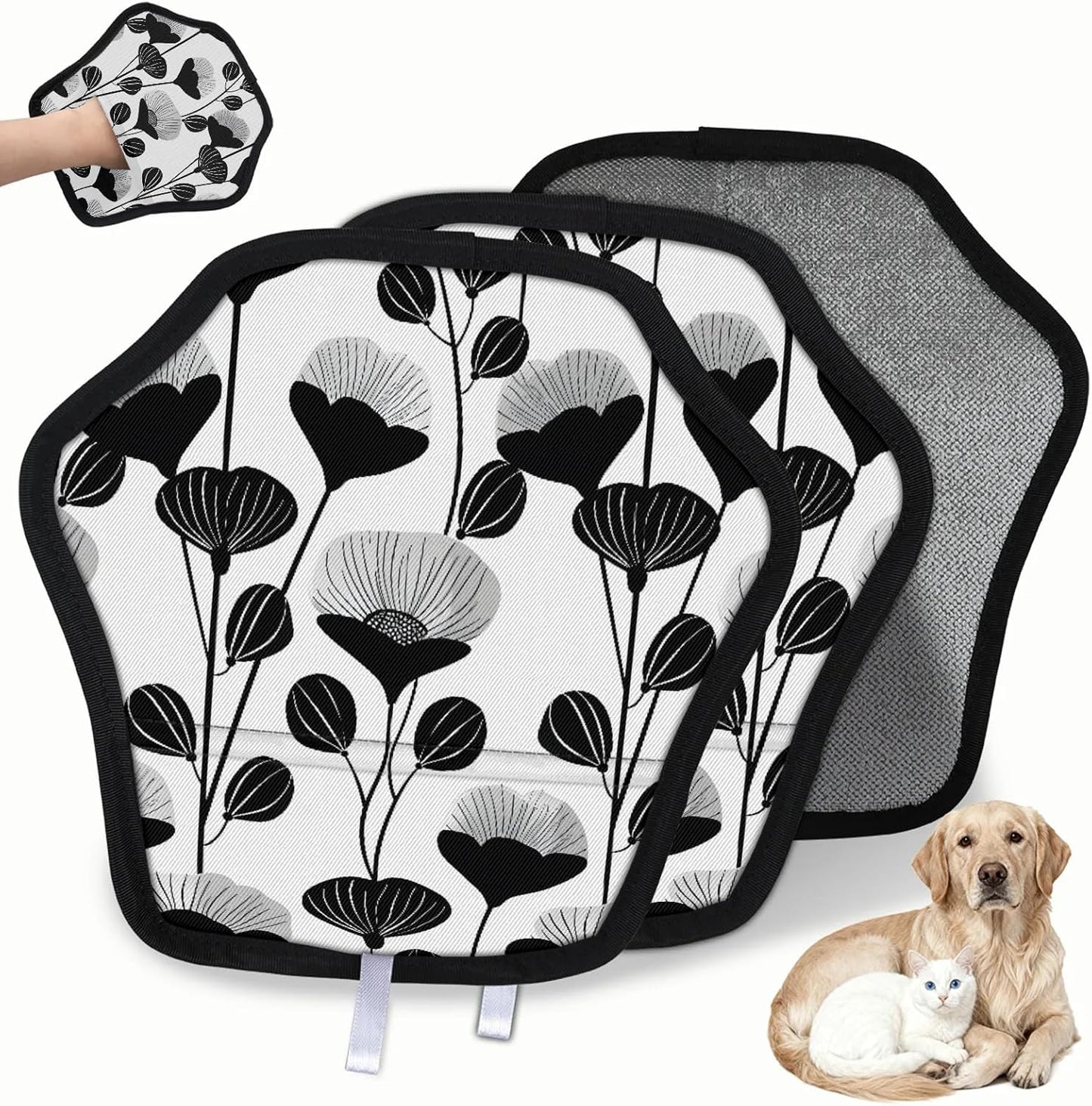 Pet Hair Removal Glove for Dogs Cats Reusable Washable Set