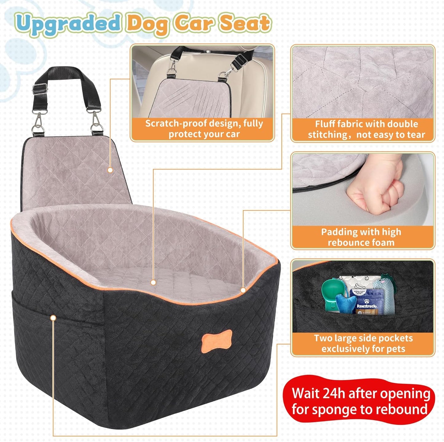 Dog Car Seats for Small Medium Dogs, Dog Booster Car Seat