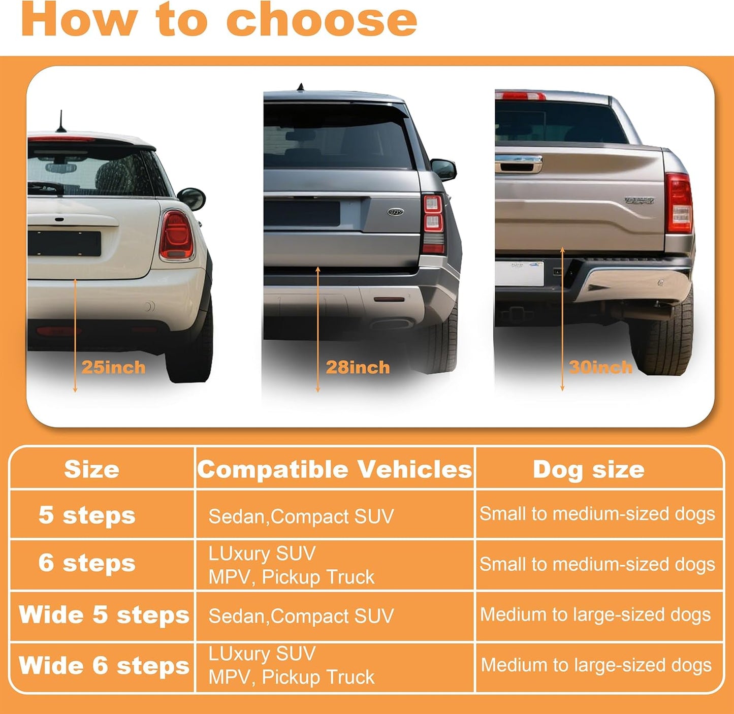 Dog Ramp for Car Truck and SUV Dog Stairs for Large Dogs