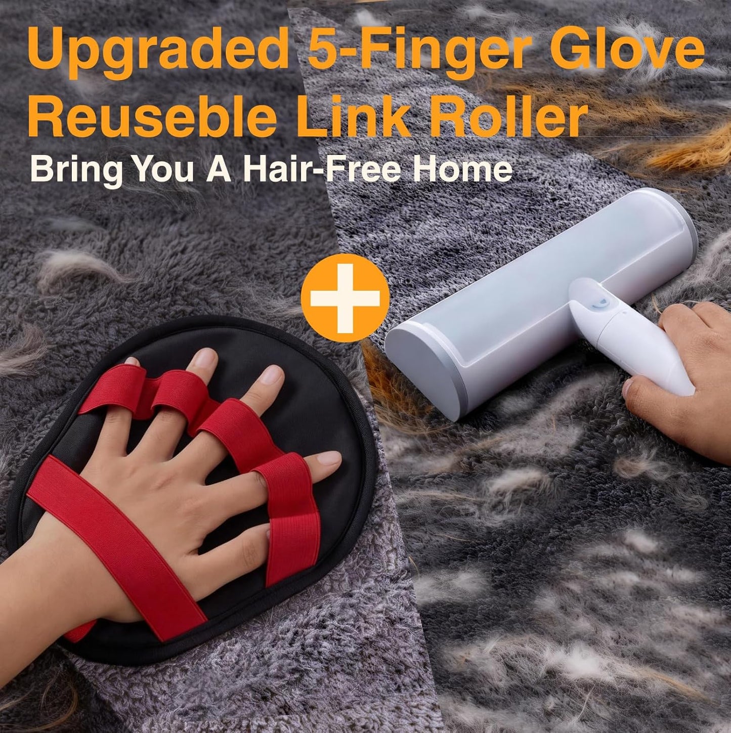 2 in 1 Pet Hair Removal Set, Reusable Dog Hair Remover &
