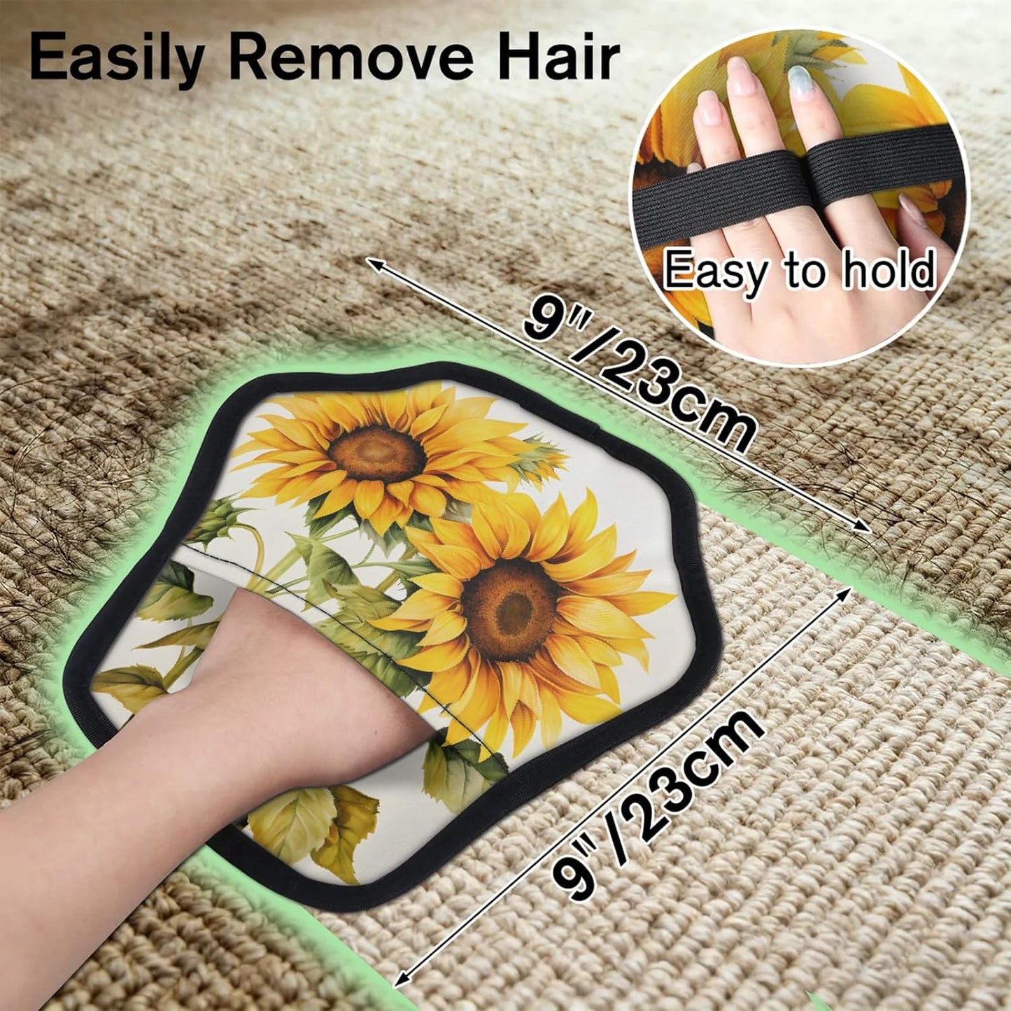 Plants Theme Sunflower 2Pcs Electrostatic Reusable Pet Hair