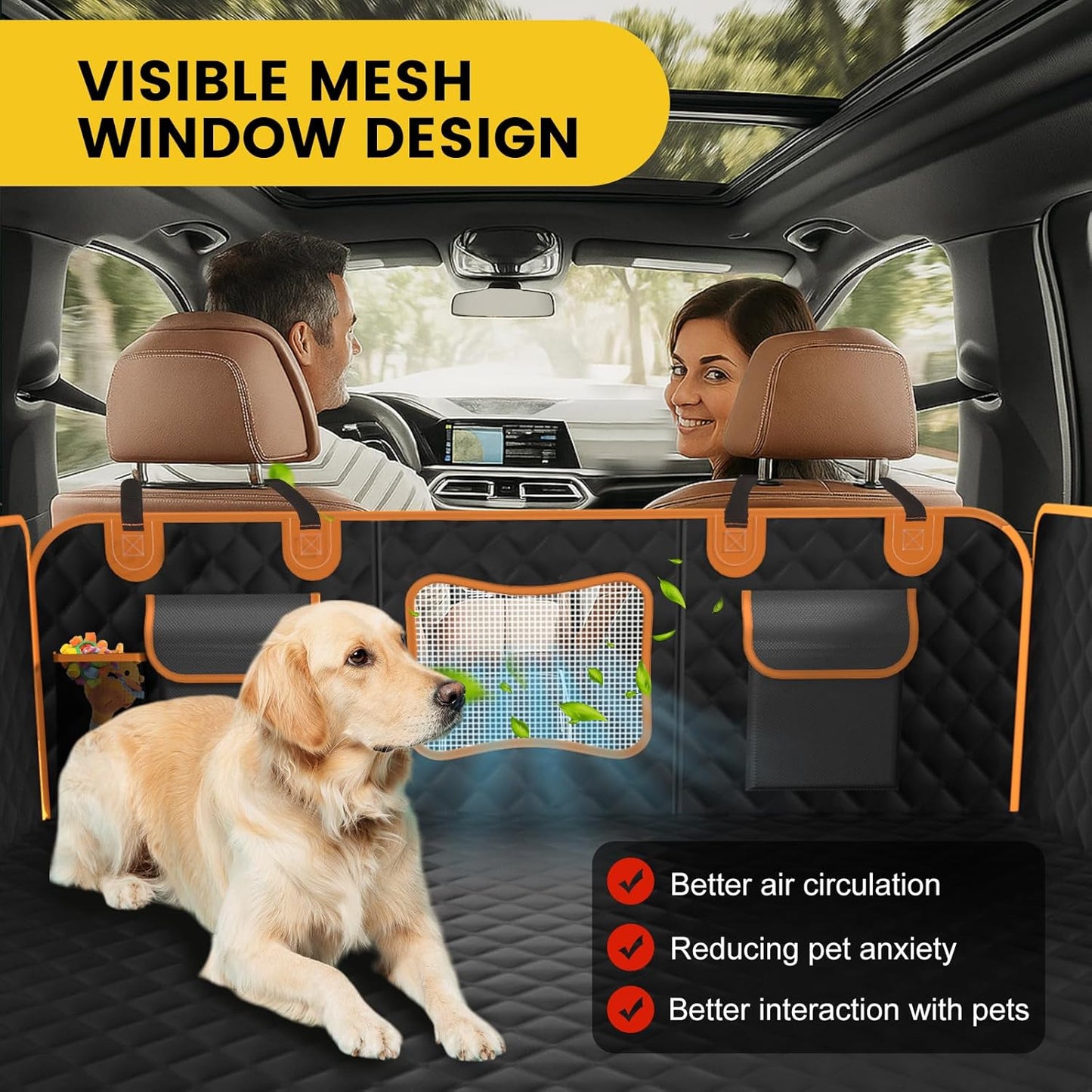 Back Seat Extender for Dogs - Holds 450lbs, Waterproof Dog