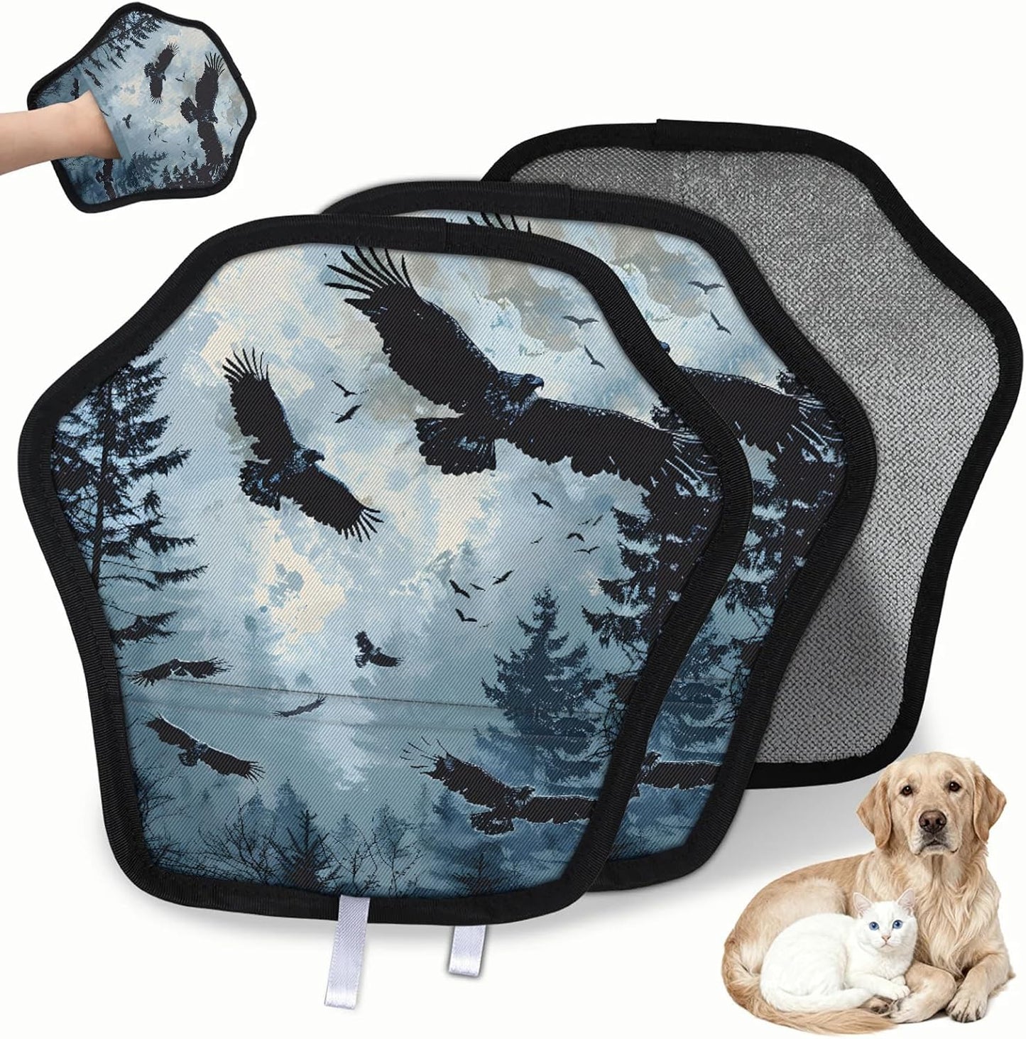 Pet Hair Removal Glove for Dogs Cats Reusable Washable Set
