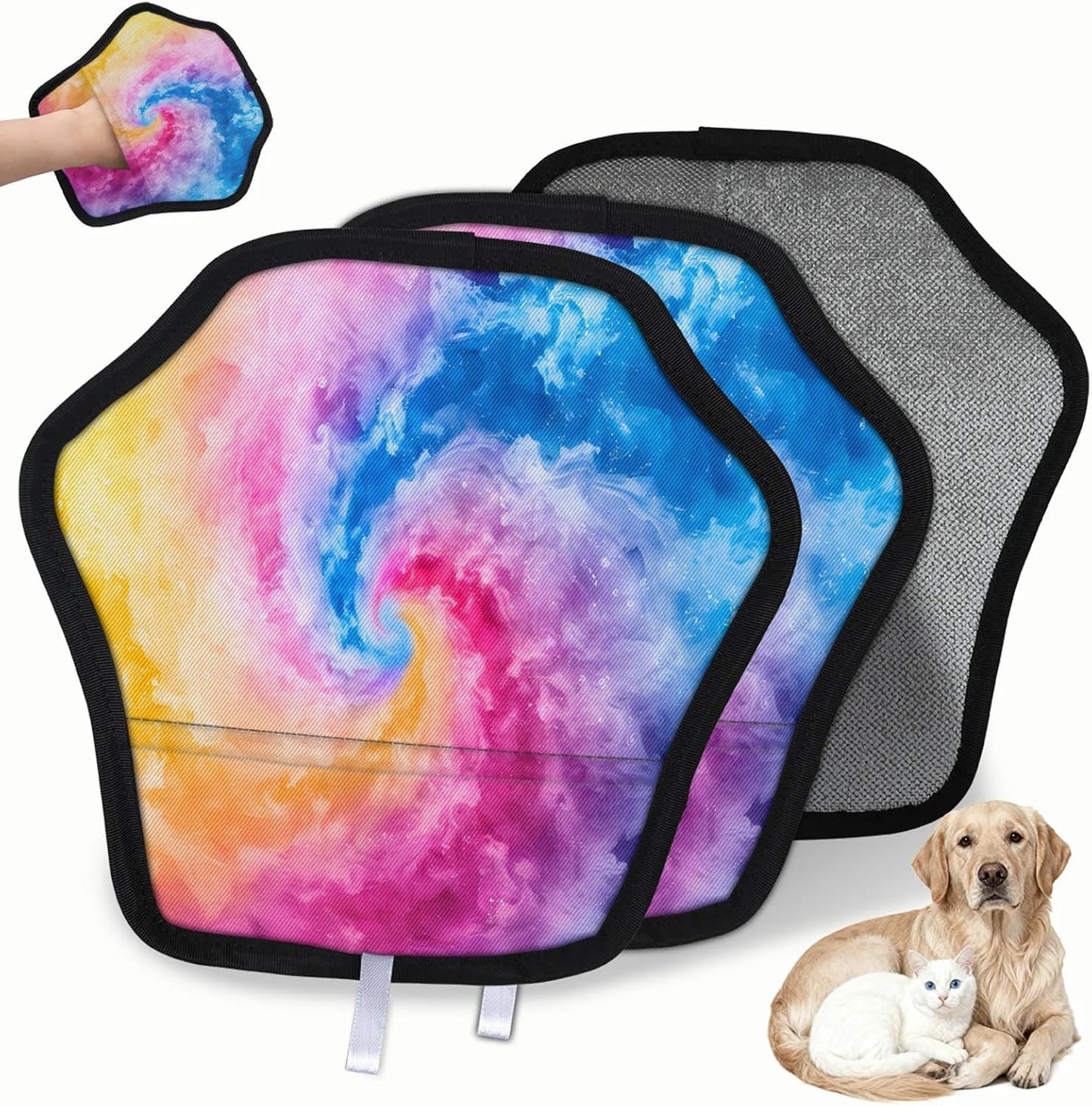 Pet Hair Removal Glove for Dogs Cats Reusable Washable Set