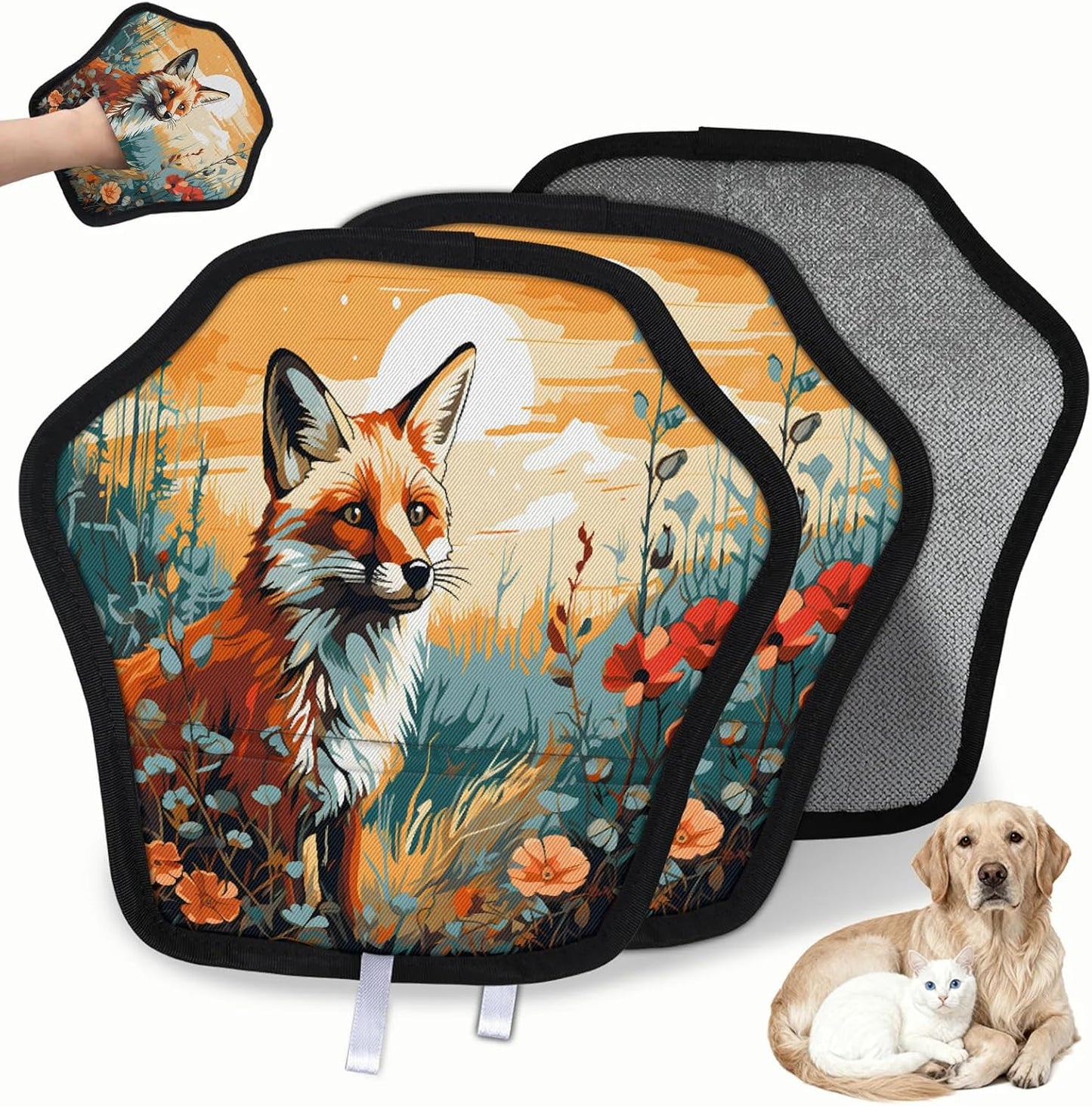 Pet Hair Removal Glove for Dogs Cats Reusable Washable Set