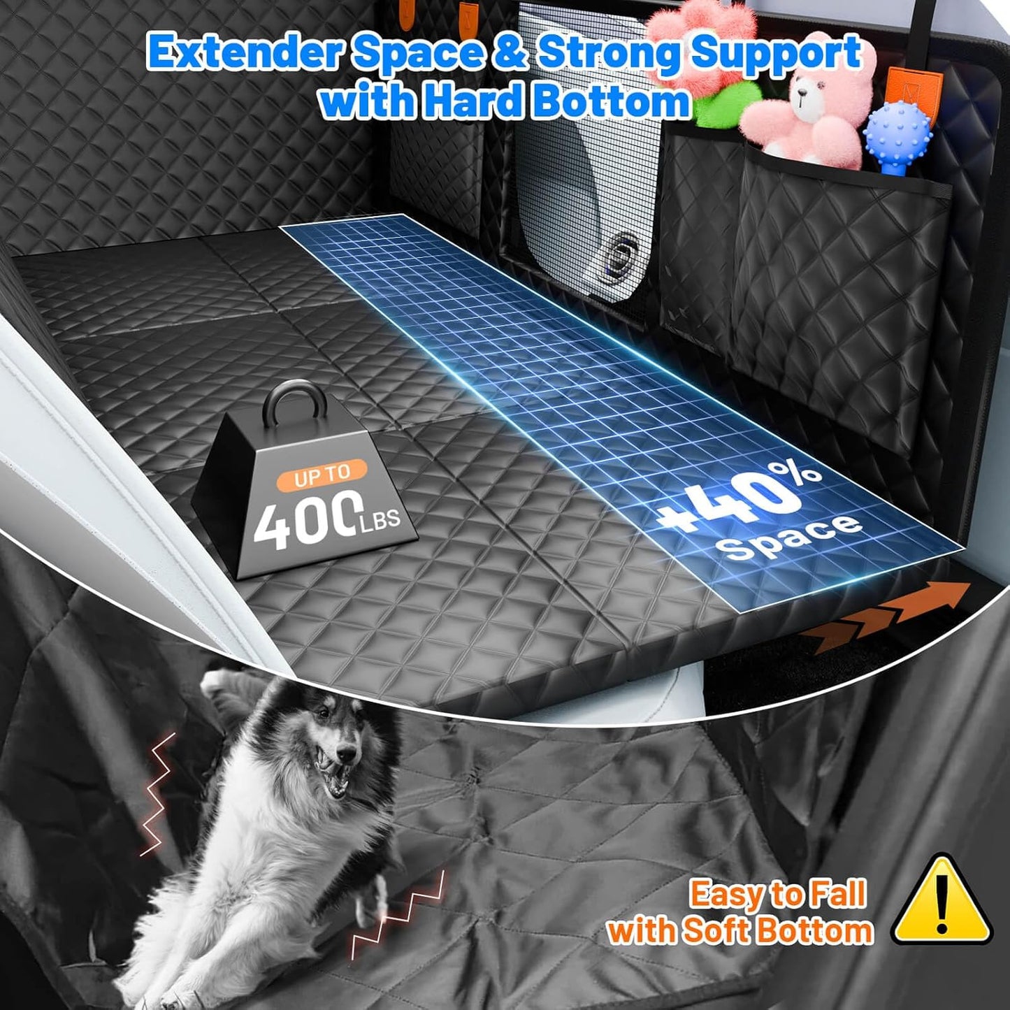 Dog Car Seat Cover for Back Seat with Hard