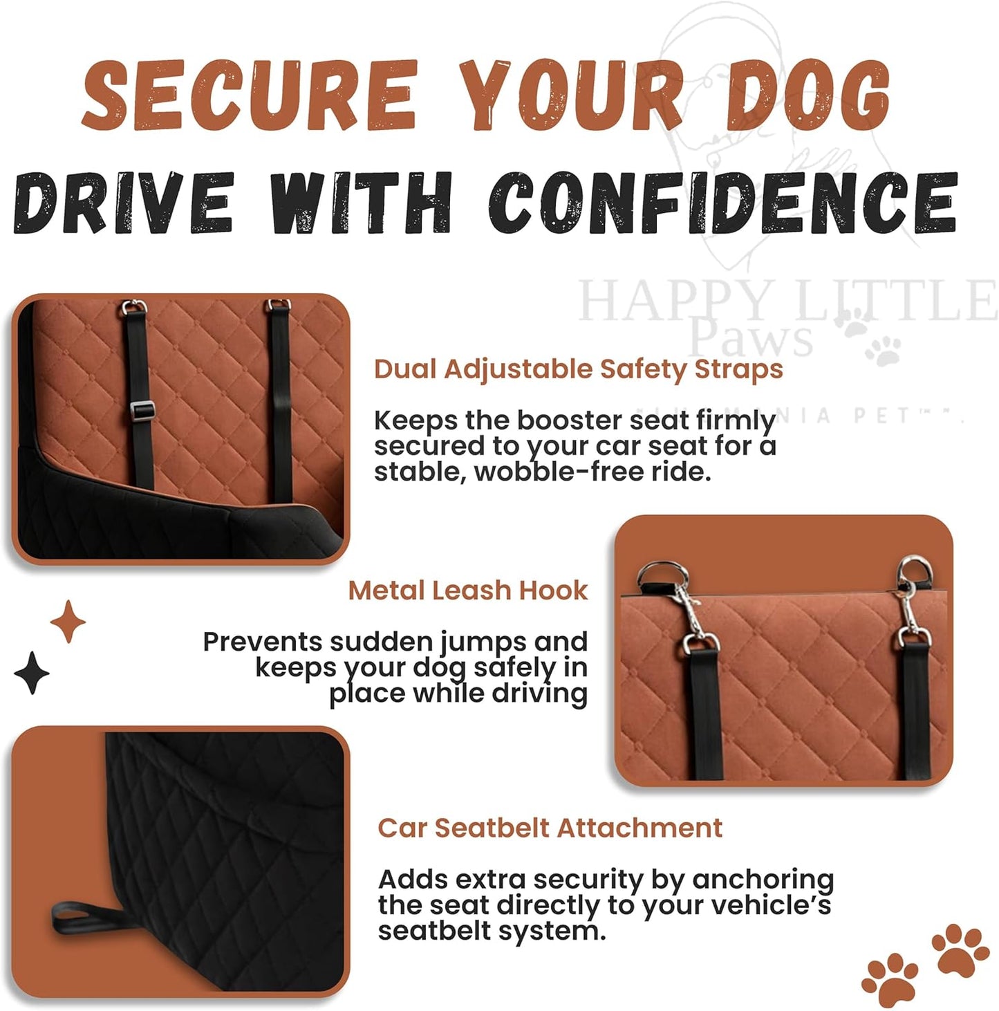 Dog Car Seat Booster for Small Dogs – Thick Cushion