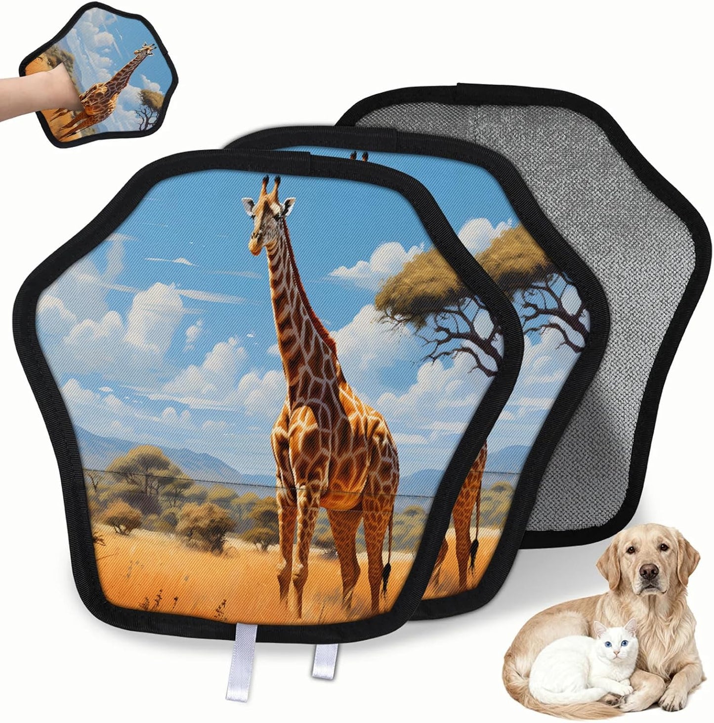 Pet Hair Removal Glove for Dogs Cats Reusable Washable Set