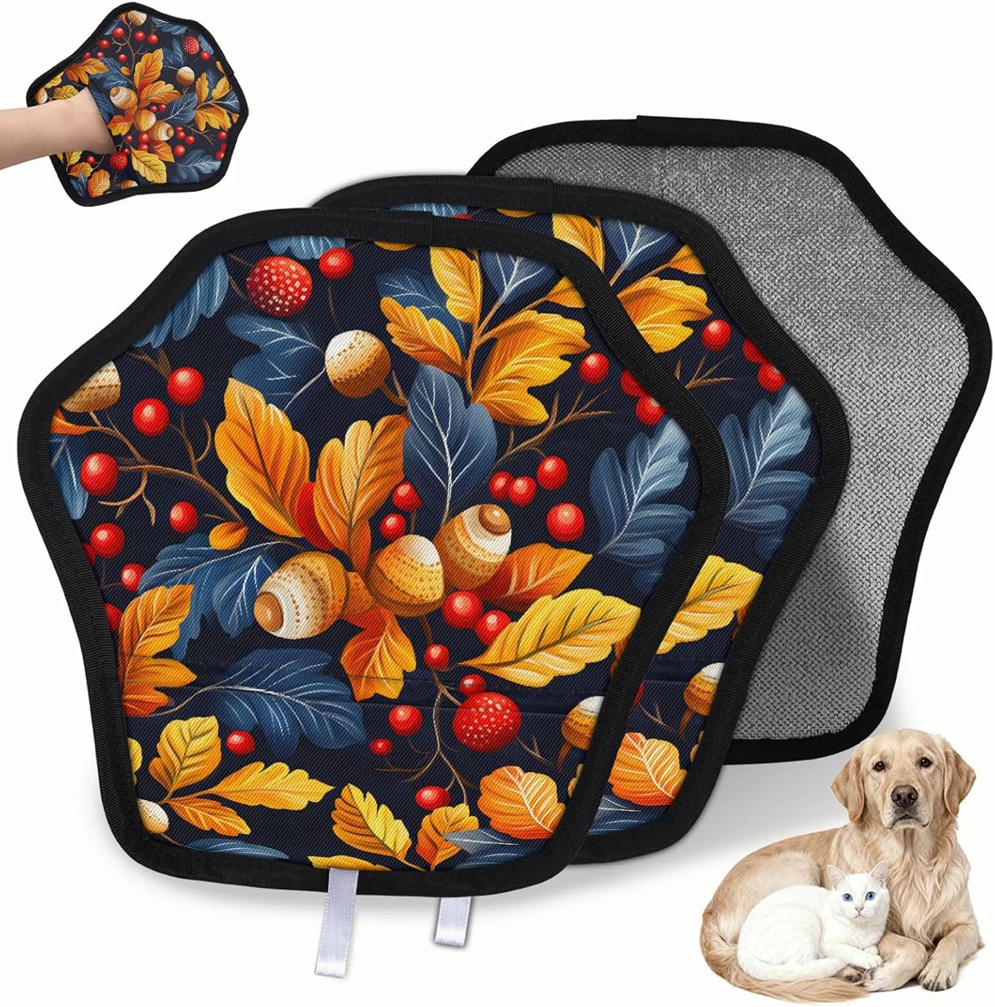 Pet Hair Removal Glove for Dogs Cats Reusable Washable Set